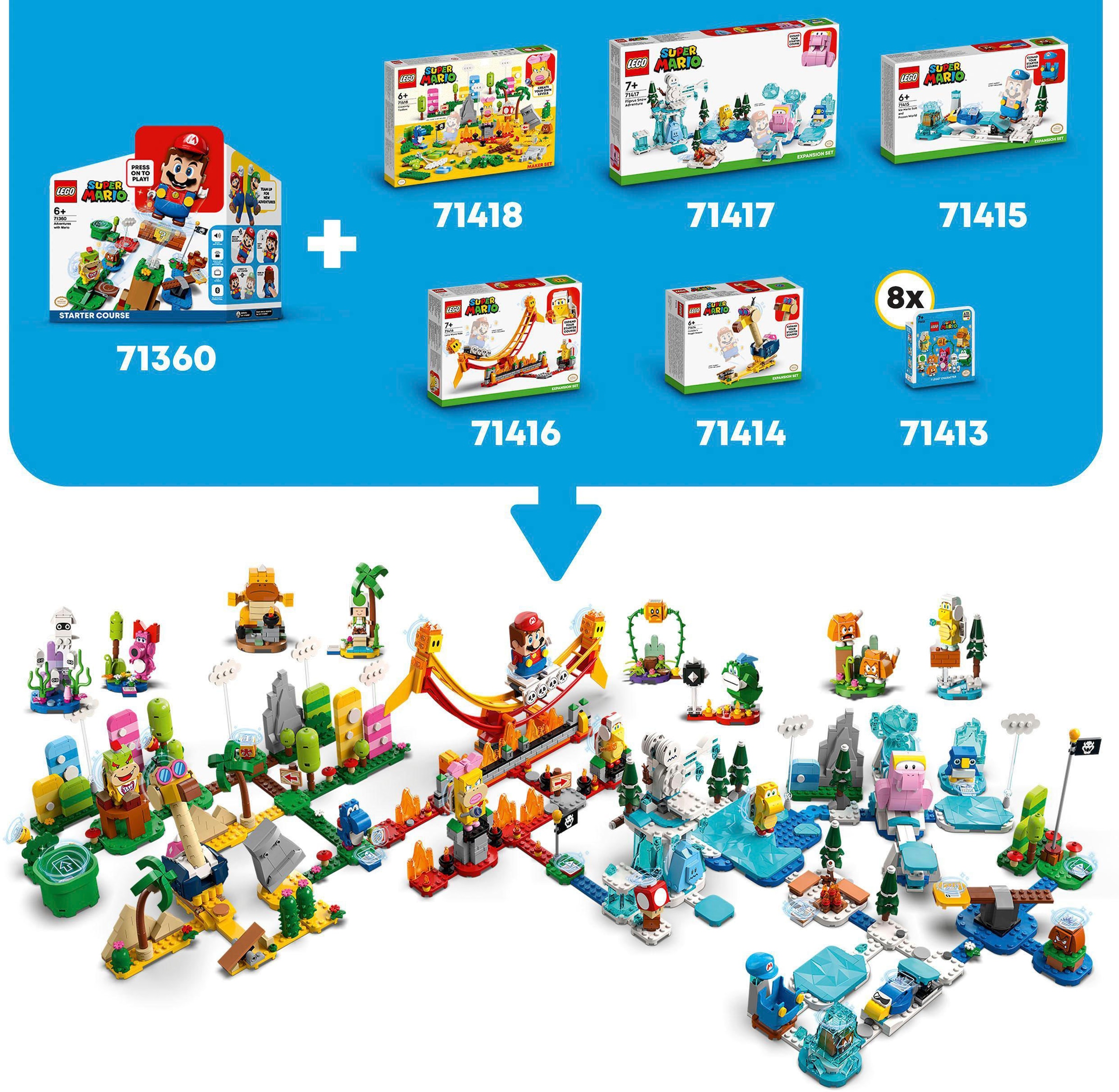 LEGO® Konstruktionsspielsteine »Lavawelle-Fahrgeschäft – Erweiterungsset (71416), LEGO® Super Mario«, (218 St.), Made in Europe