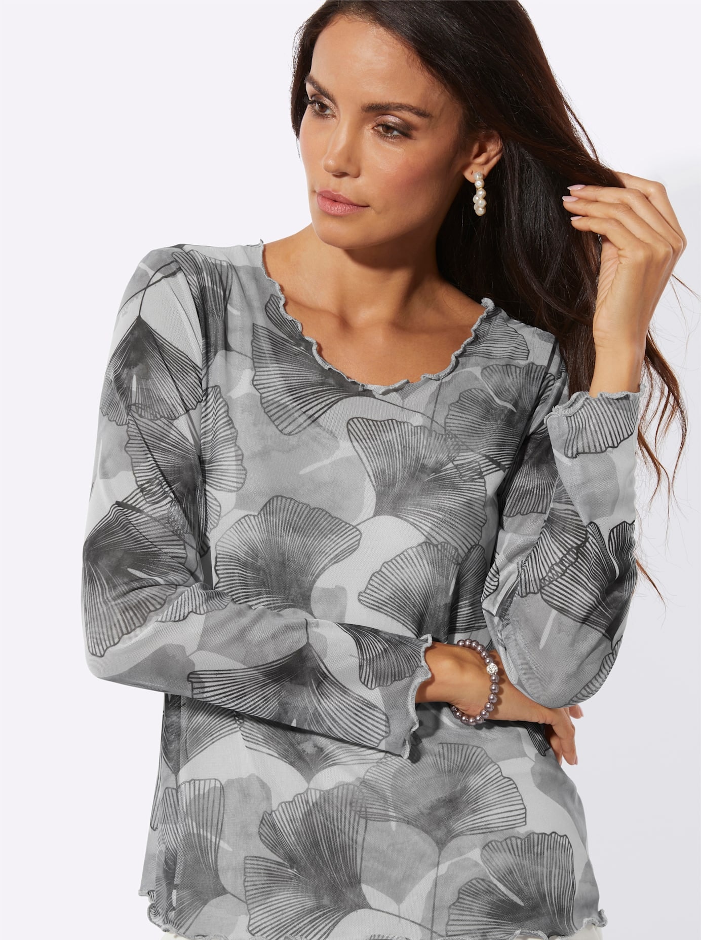 creation L Langarmshirt »Mesh-Shirt« 1 tlg.