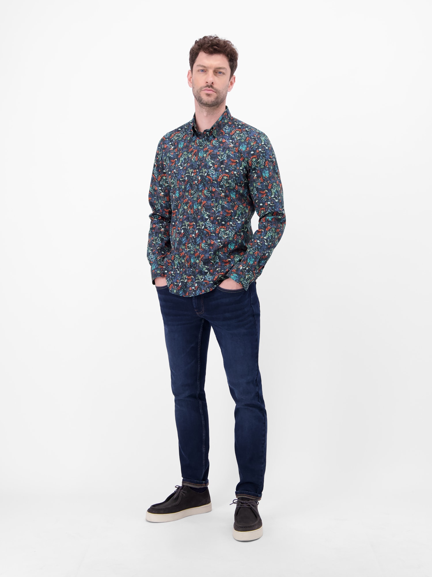 LERROS Langarmhemd »LERROS Langarmhemd mit floralem Printmuster«