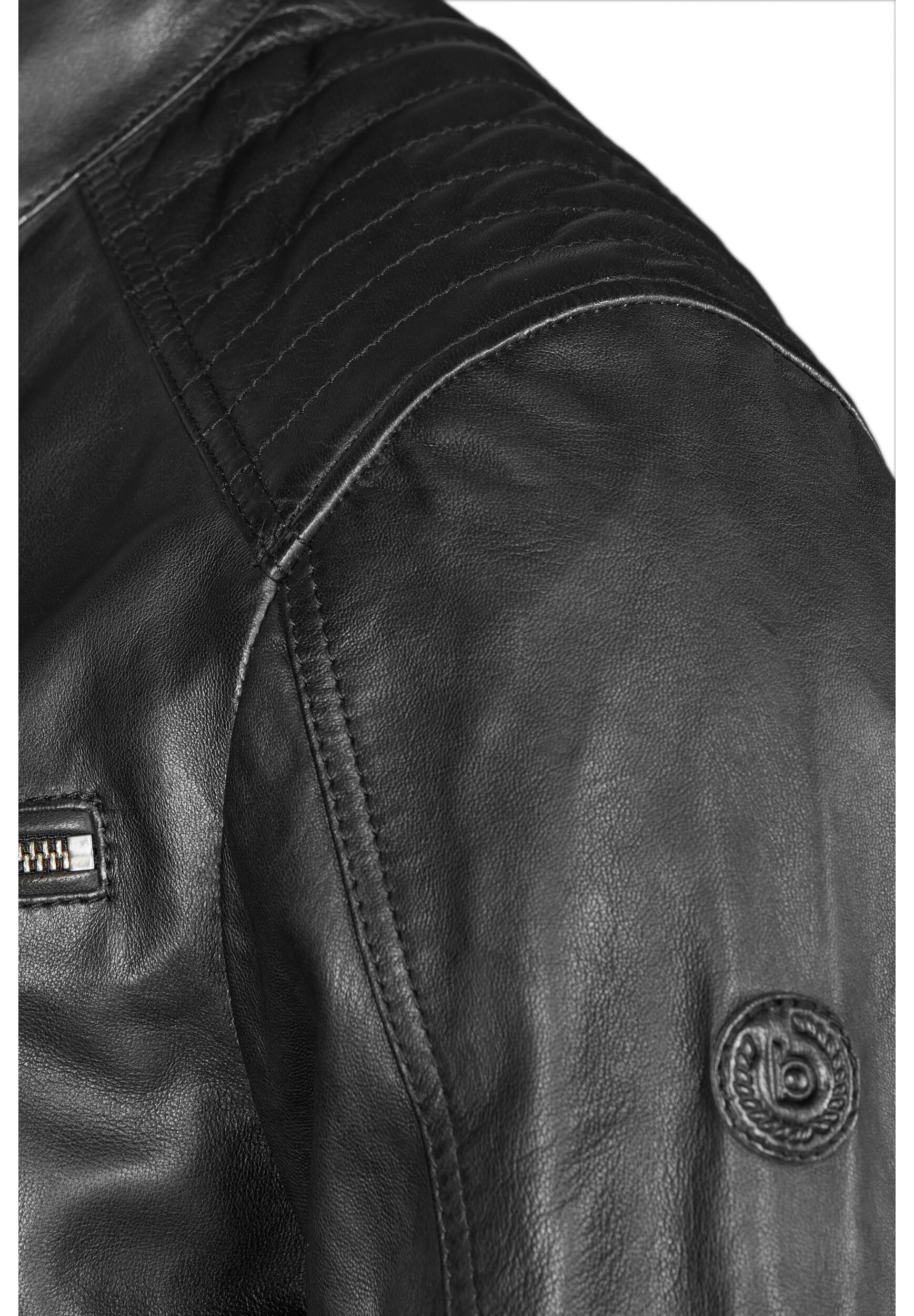 bugatti Lederjacke »BUDOMENICO« ohne Kapuze mit Stehkragen