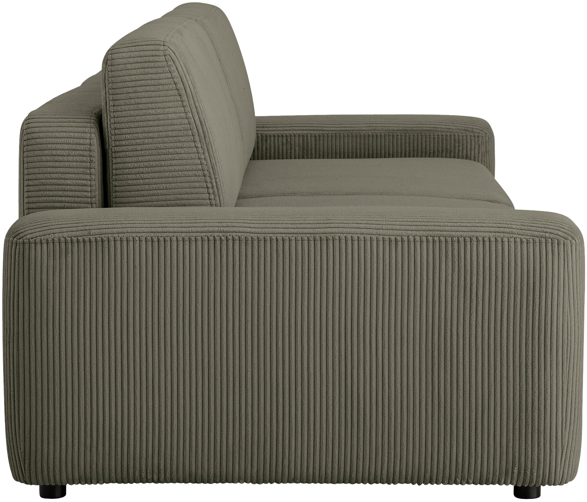 INOSIGN 3-Sitzer »TORGE (257cm), Sofa,Schlafsofa in Cord, Samtvelours, Struktur fein«, rundes Design, Schlaffunktion u. Bettkasten, Liegefläche: 135/200 cm