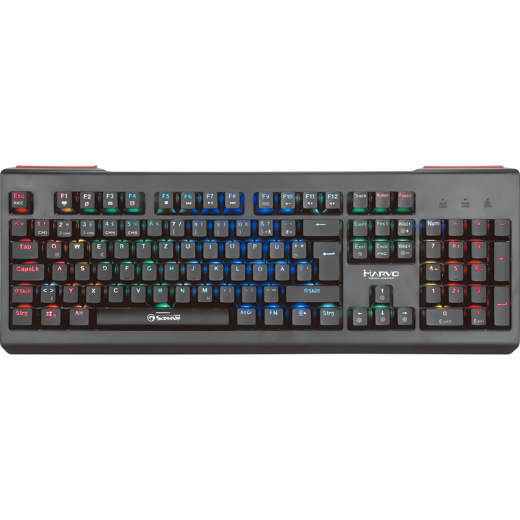 MARVO Gaming-Tastatur »Hardcore GAMER PACK Alpha (KG959G + M309 + G7 + SA-927)«, (Fn-Tasten-Ziffernblock-USB-Anschluss)