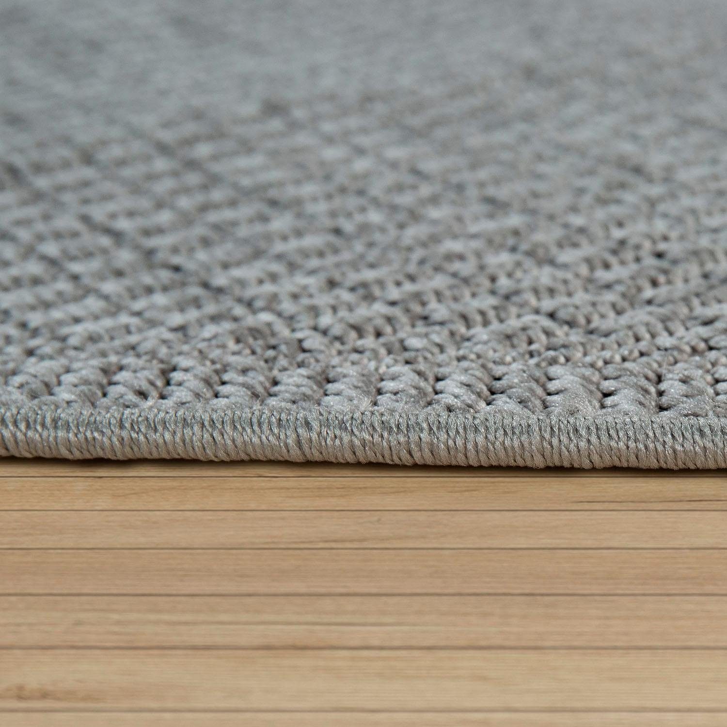 Paco Home Teppich »Timber 125«, rund, 4 mm Höhe, Flachgewebe, Sisal Optik, In- und Outdoor geeignet, Wohnzimmer