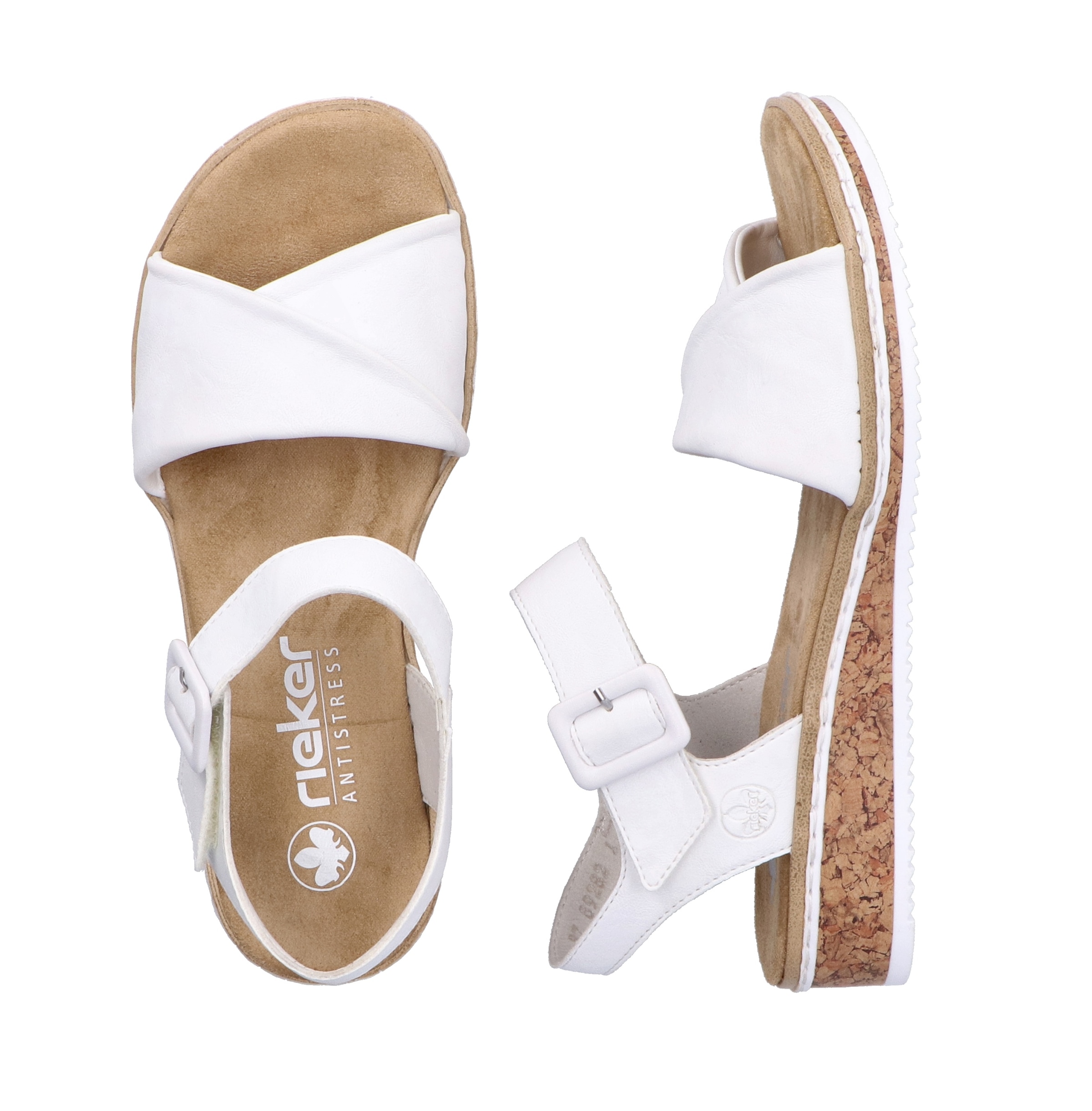 Rieker Sandalette, Keilsandale, Sommerschuh, Urlaubsschuh mit Klettriemchen