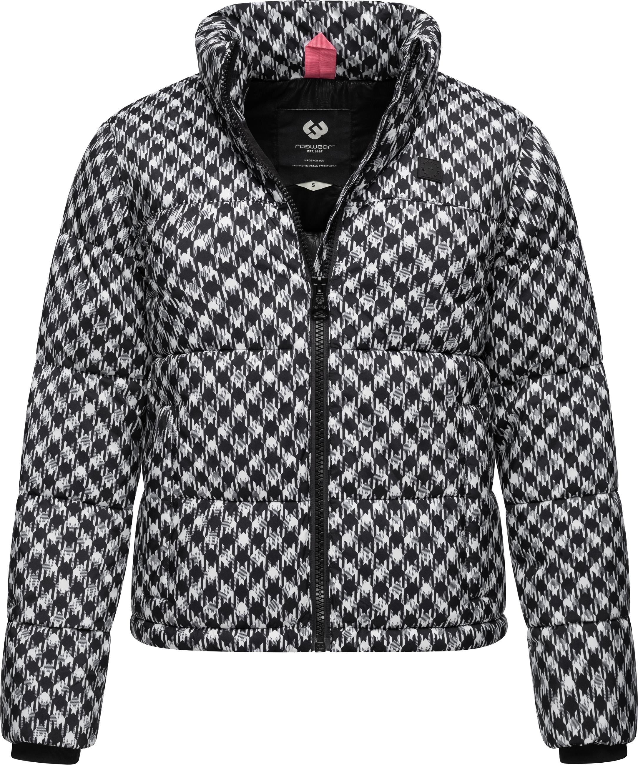 Ragwear Winterjacke »Serah Print«, ohne Kapuze, wasserdichte Winter Steppjacke mit Hahnentritt Muster