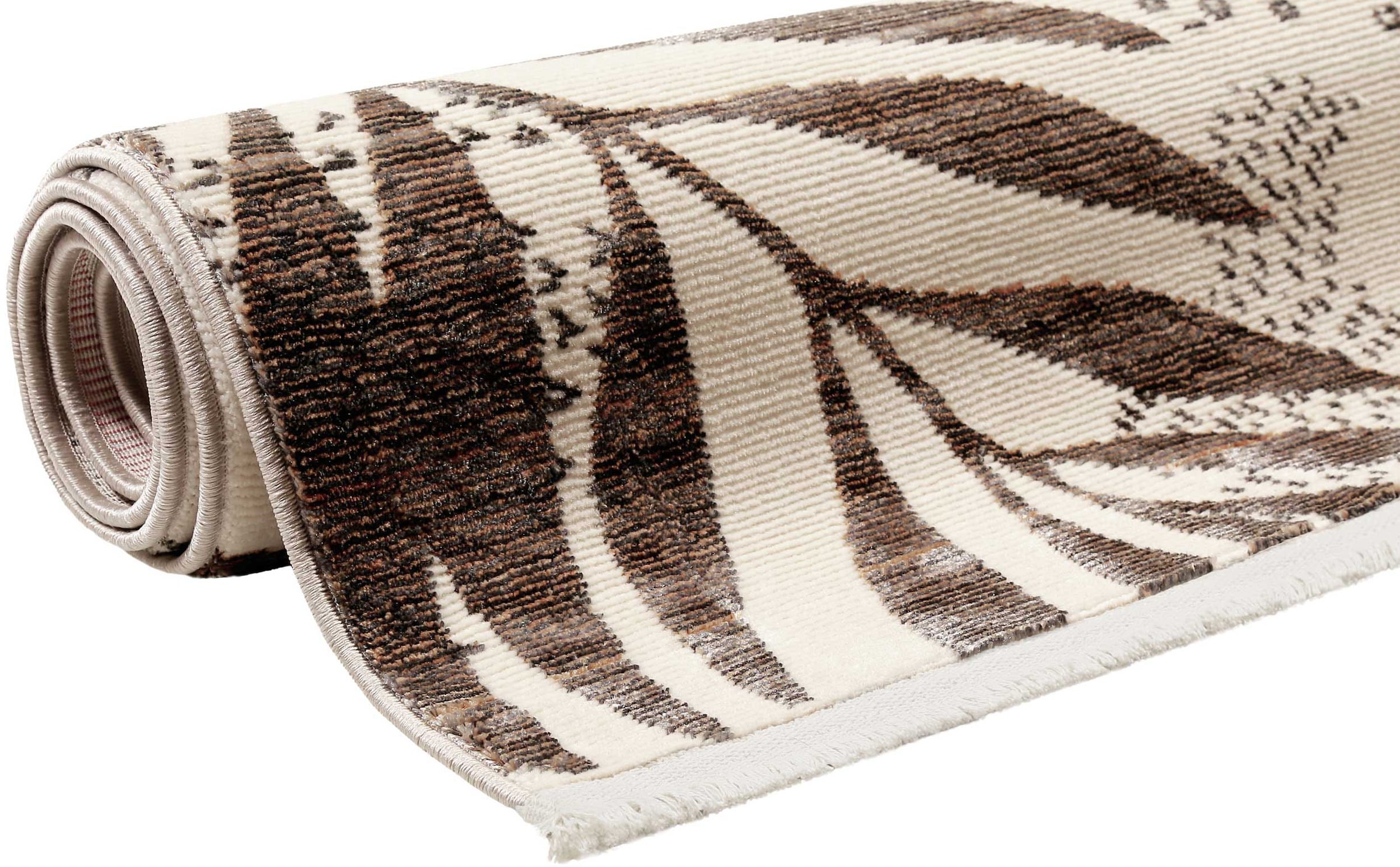Esprit Teppich »Florence ESP-21077«, rechteckig, 7 mm Höhe, Moderner Designteppich mit Fransen, Dschungel, Wohnzimmer