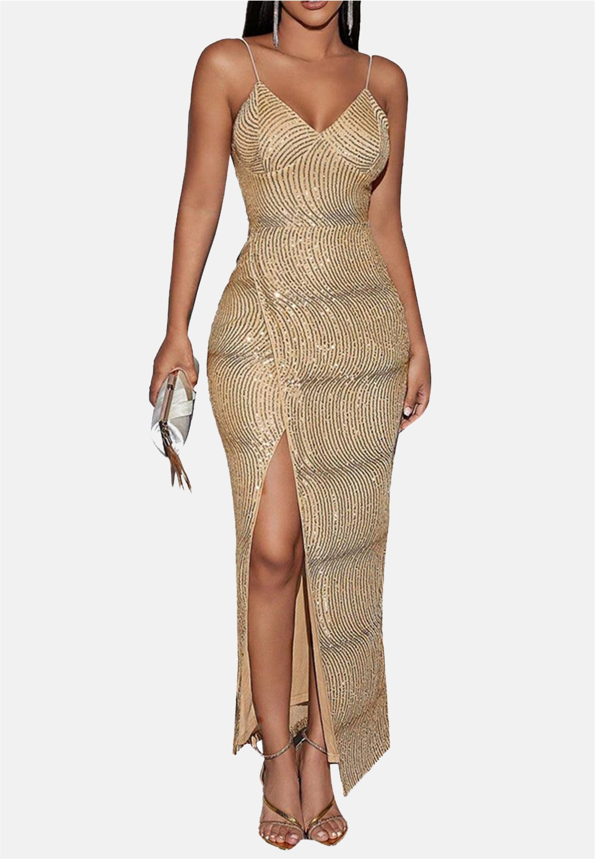 Moda Minx Jerseykleid »Grace Long Dress«, mit stilvollem Beinschlitz