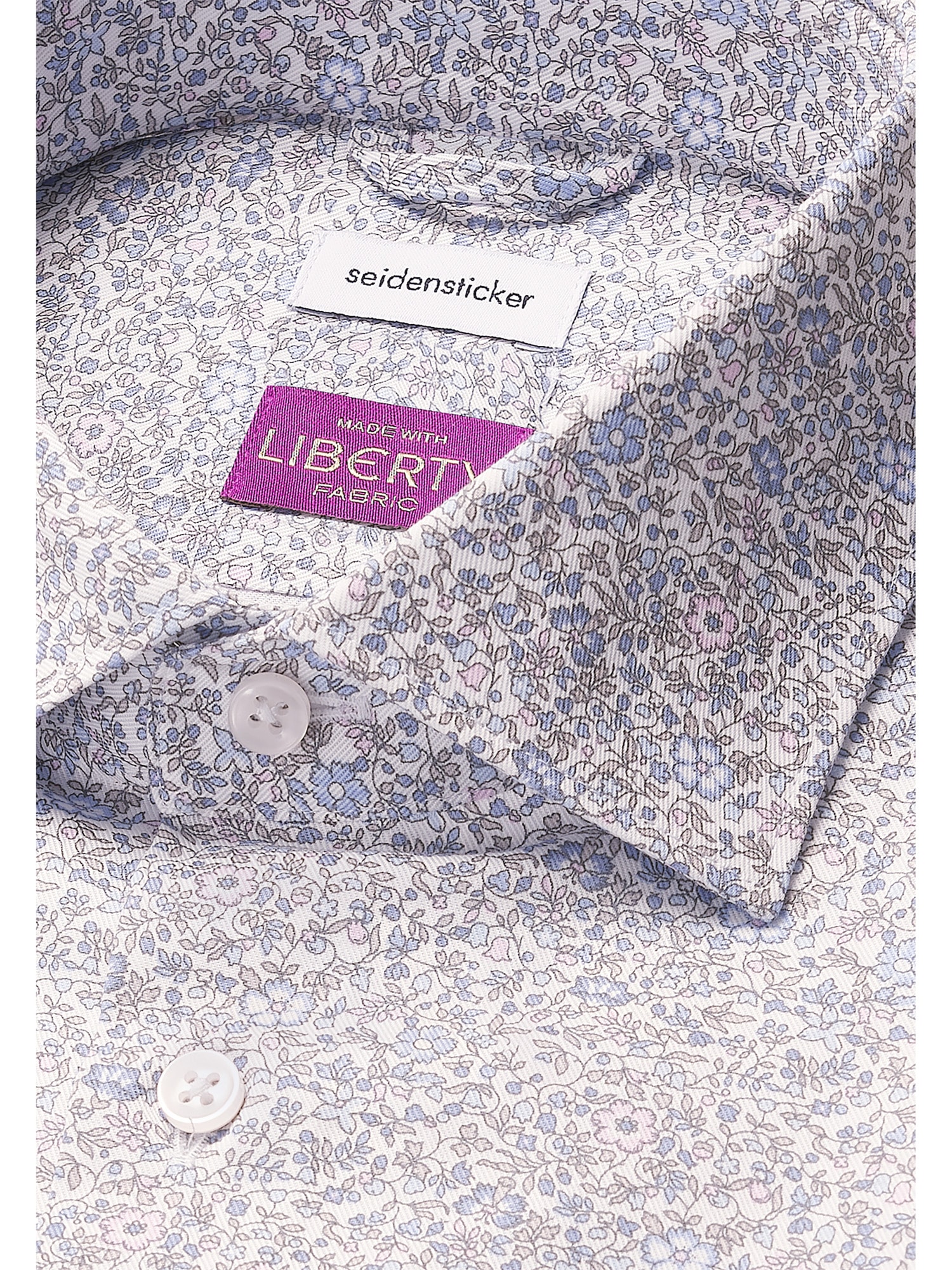 seidensticker Businesshemd »Schwarze Rose«, Shaped 1/1 Kentkragen Geblümt