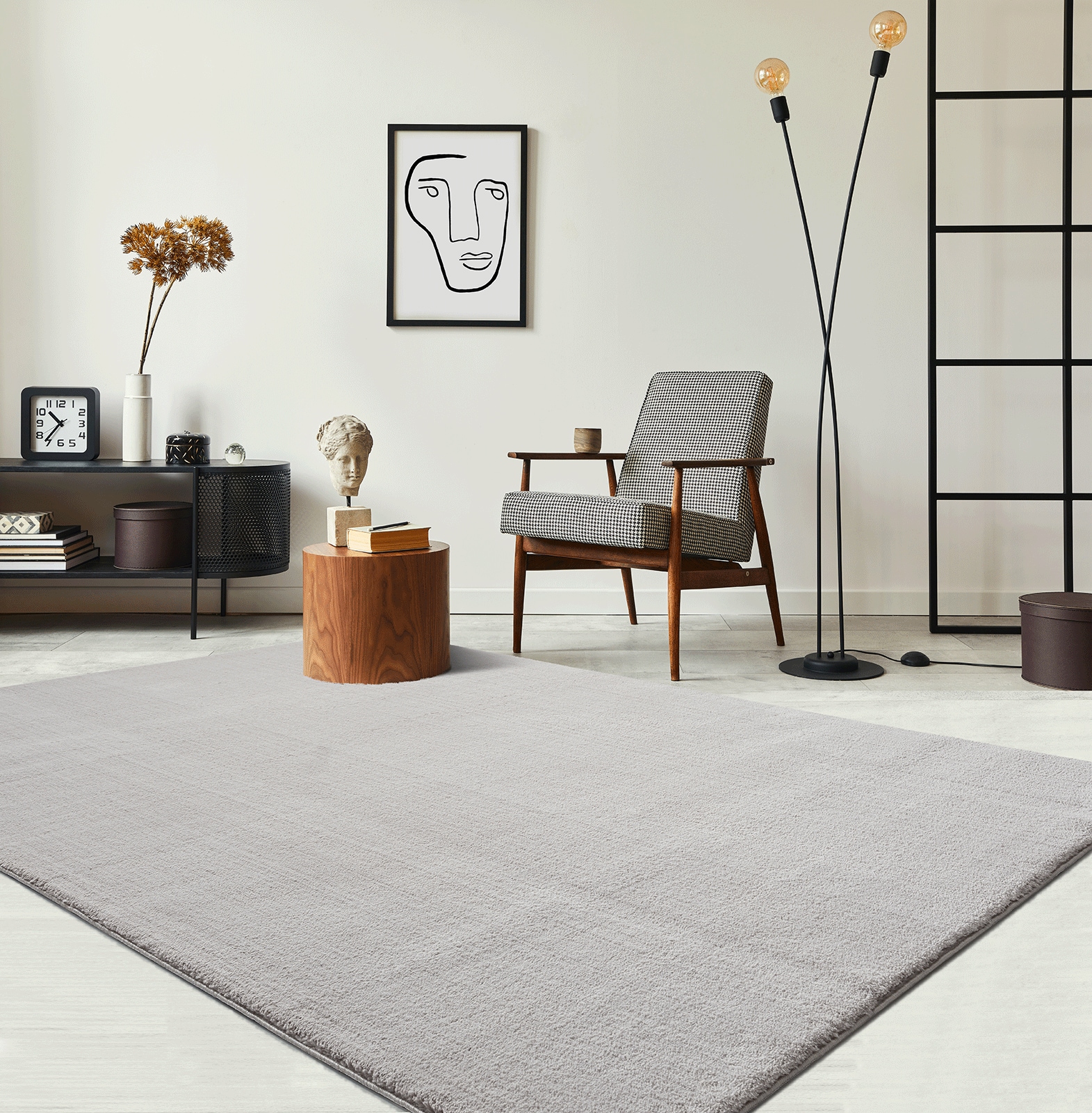 the carpet Teppich "kuschelig & Super Soft, Anti-Rutsch Unterseite," rechteckig 16 mm Höhe Waschbar bis 30 Grad, Felloptik, Wohnzimmer Teppich, Kundenliebling