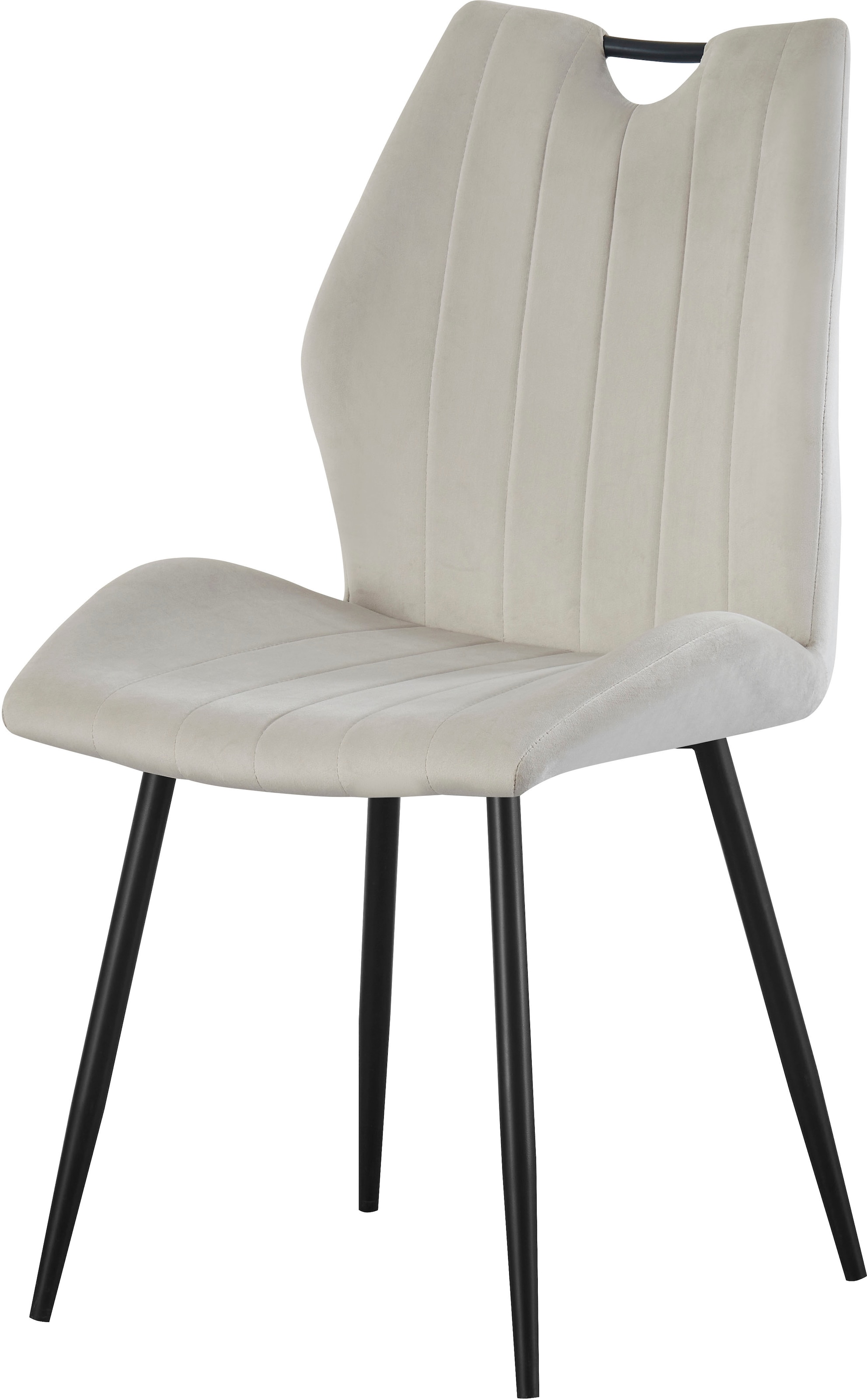 Home affaire Esszimmerstuhl »KILLAM, 2er Set, mit Metallgestell in matt schwarz« (Set) 2 Stk.in verschiedenen Farben, Belsatbarkeit pro Stuhl 120 kg, mit Griffloch