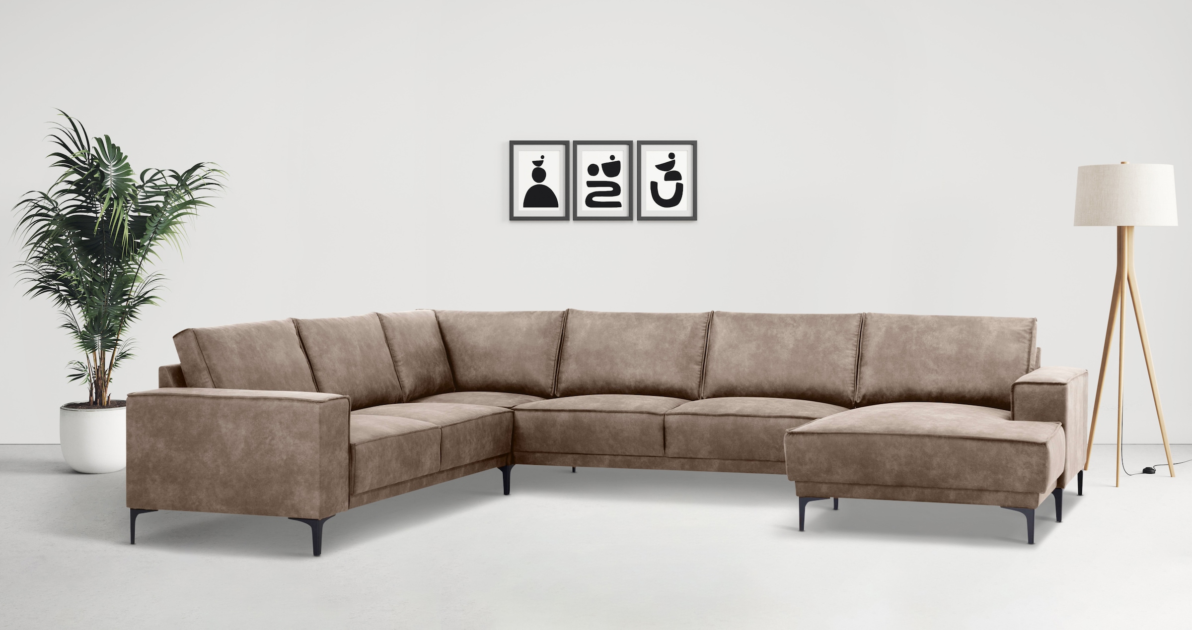 OTTO home Wohnlandschaft "XXL Sofa Oland, Struktur, Flachgewebe, Luxus-Micr günstig online kaufen