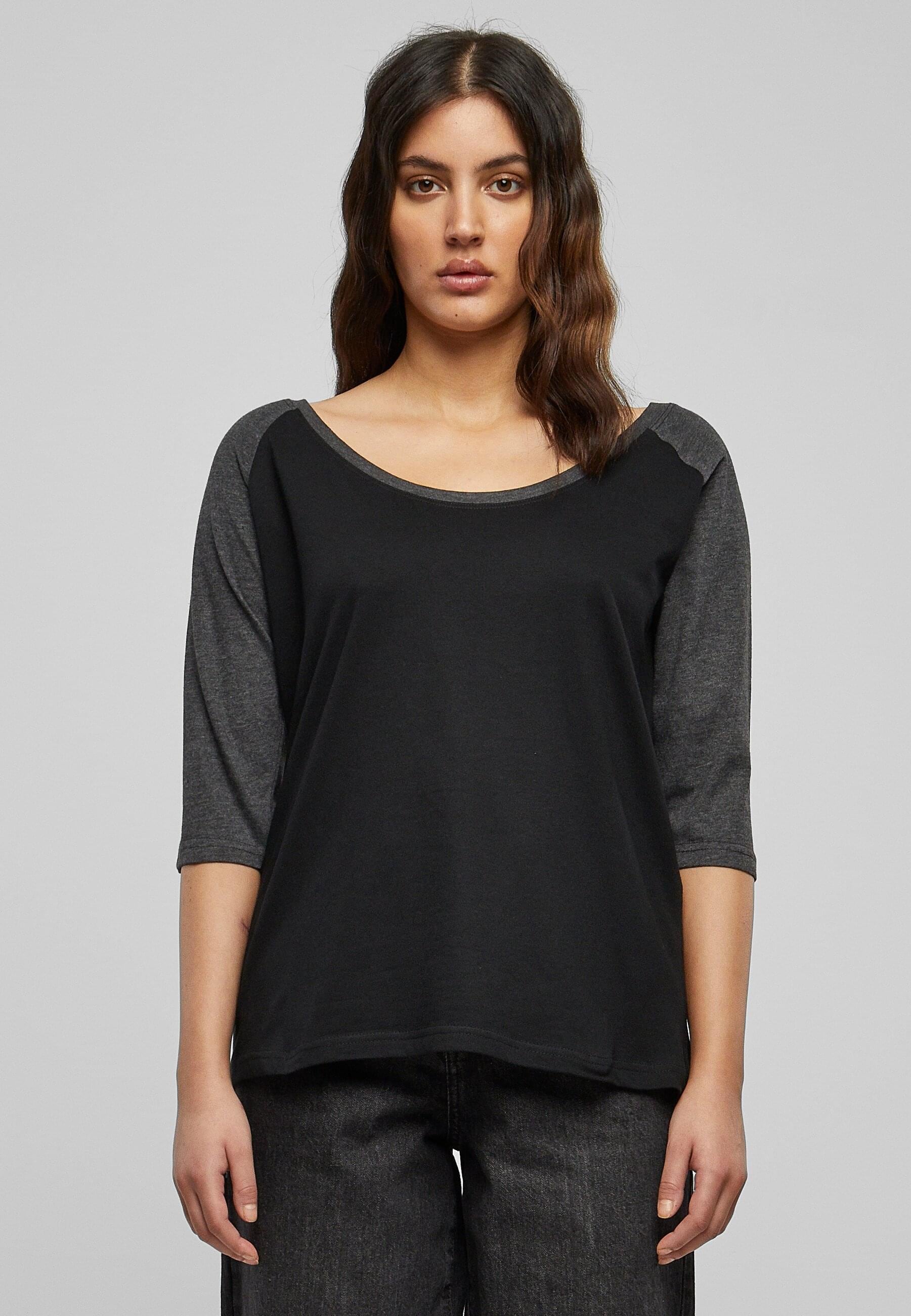 URBAN CLASSICS Kurzarmshirt »Urban Classics Damen Ladies 3/4 Contrast Raglan Tee«, (1 tlg.)