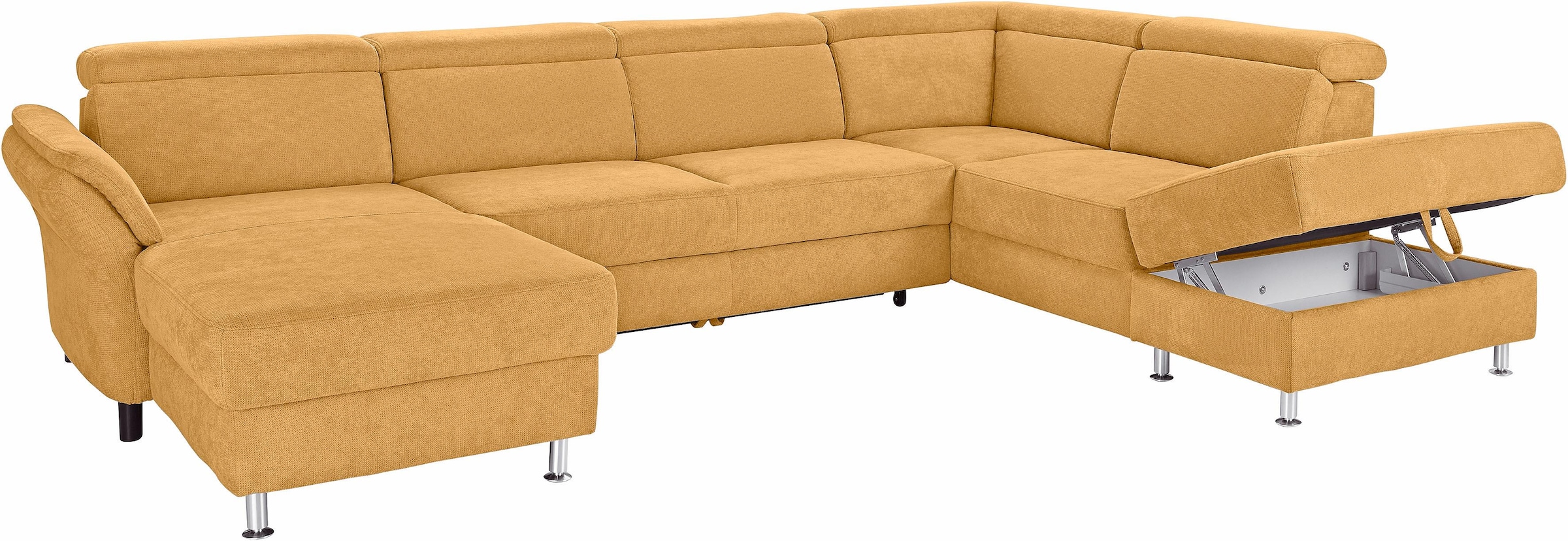 sit&more Wohnlandschaft »Avignon U-Form«, wahlweise mit Bettfunktion und Stauraum, inklusive Kopfteilverstellung