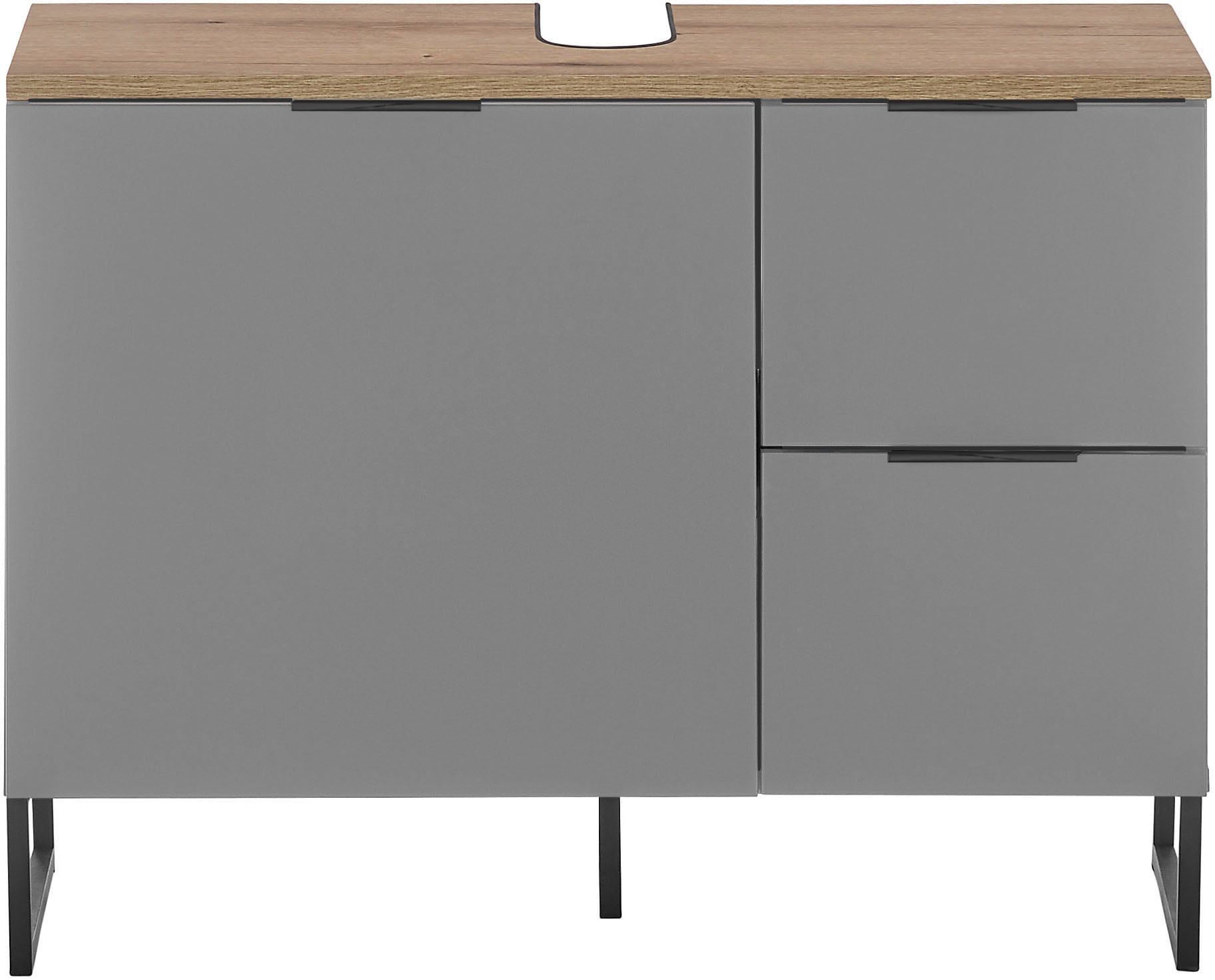 BASIC by Balculina Waschbeckenunterschrank »Denver Waschbeckenunterschrank, Badezimmerschrank BxHxT 80x60x35«, (1 St.), Breite 80 cm, Tür L/R montierbar, Softclose