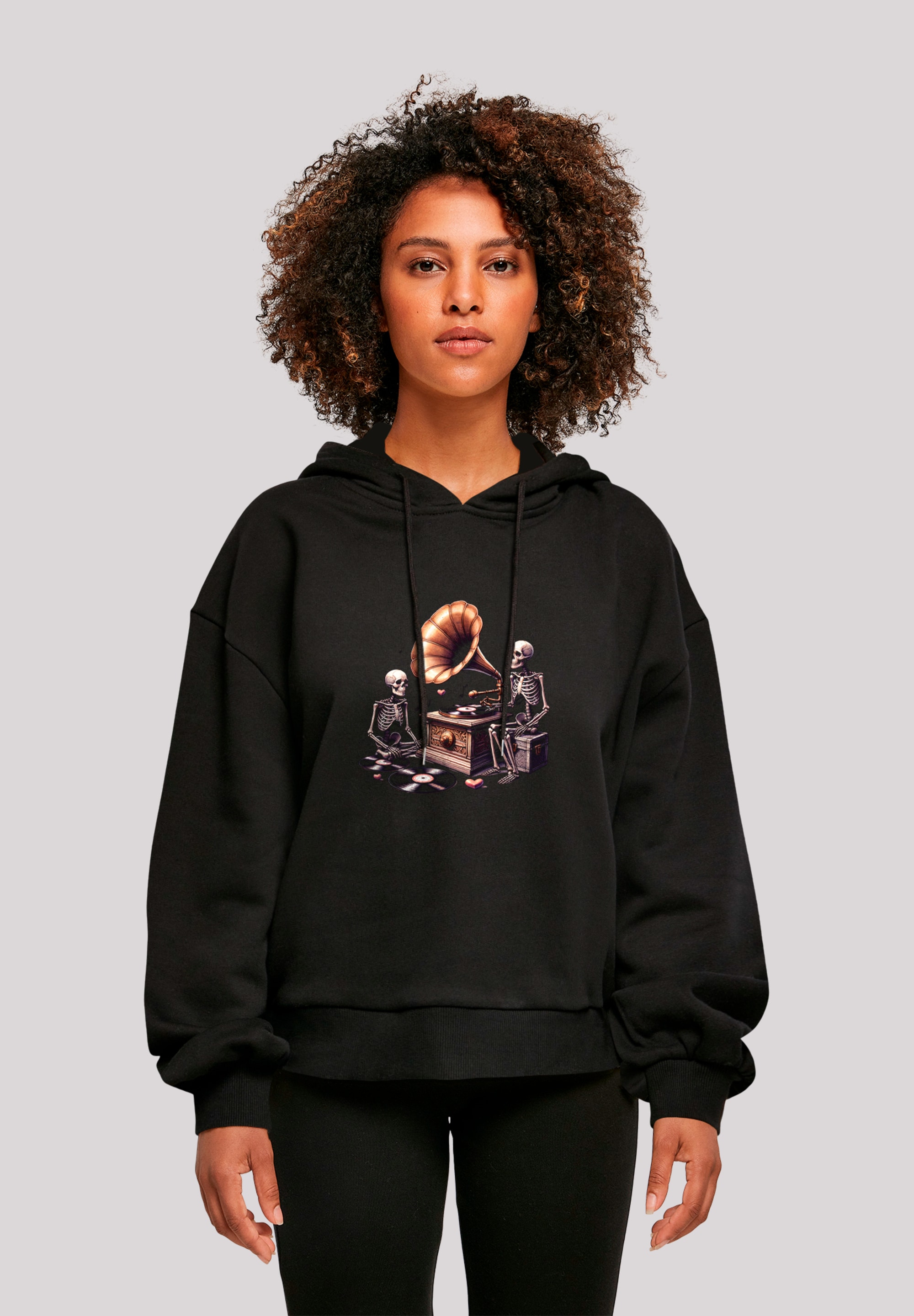F4NT4STIC Sweatshirt "Gothic Skeleton Vintage Plattenspieler", Premium Qual günstig online kaufen