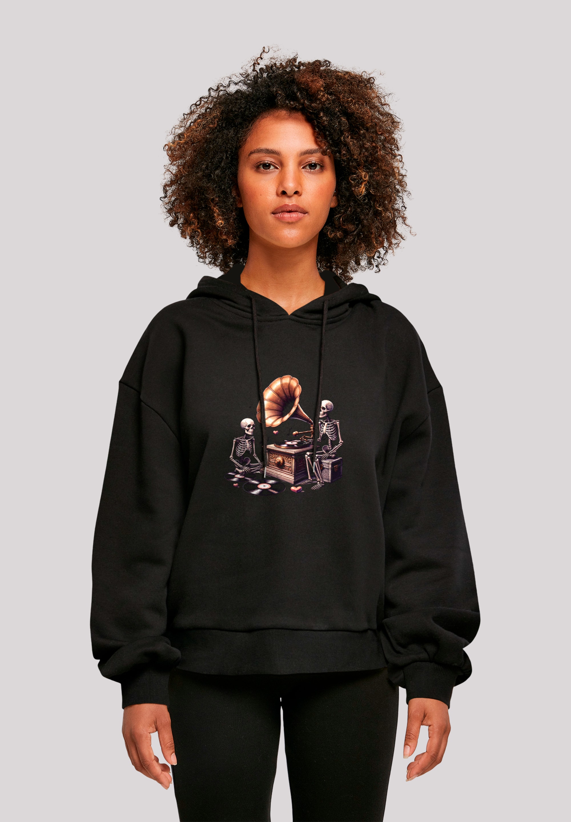 F4NT4STIC Sweatshirt "Gothic Skeleton Vintage Vinyl Plattenspieler", Premiu günstig online kaufen