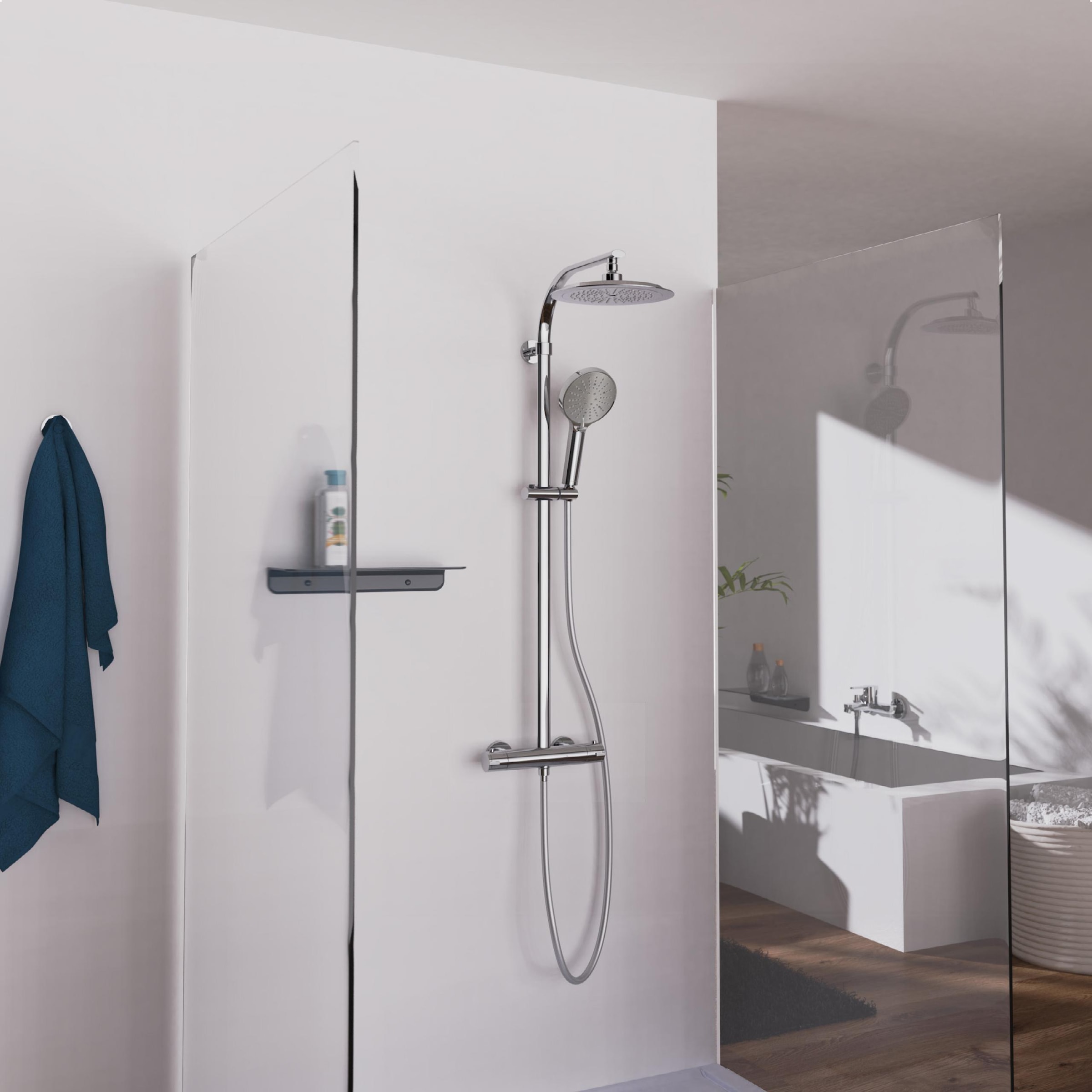 Schütte Duschsäule »MADURA FRESH«, inkl. Wasserspardichtung, Sicherheitssperre, Antikalk, höhenverstellb.
