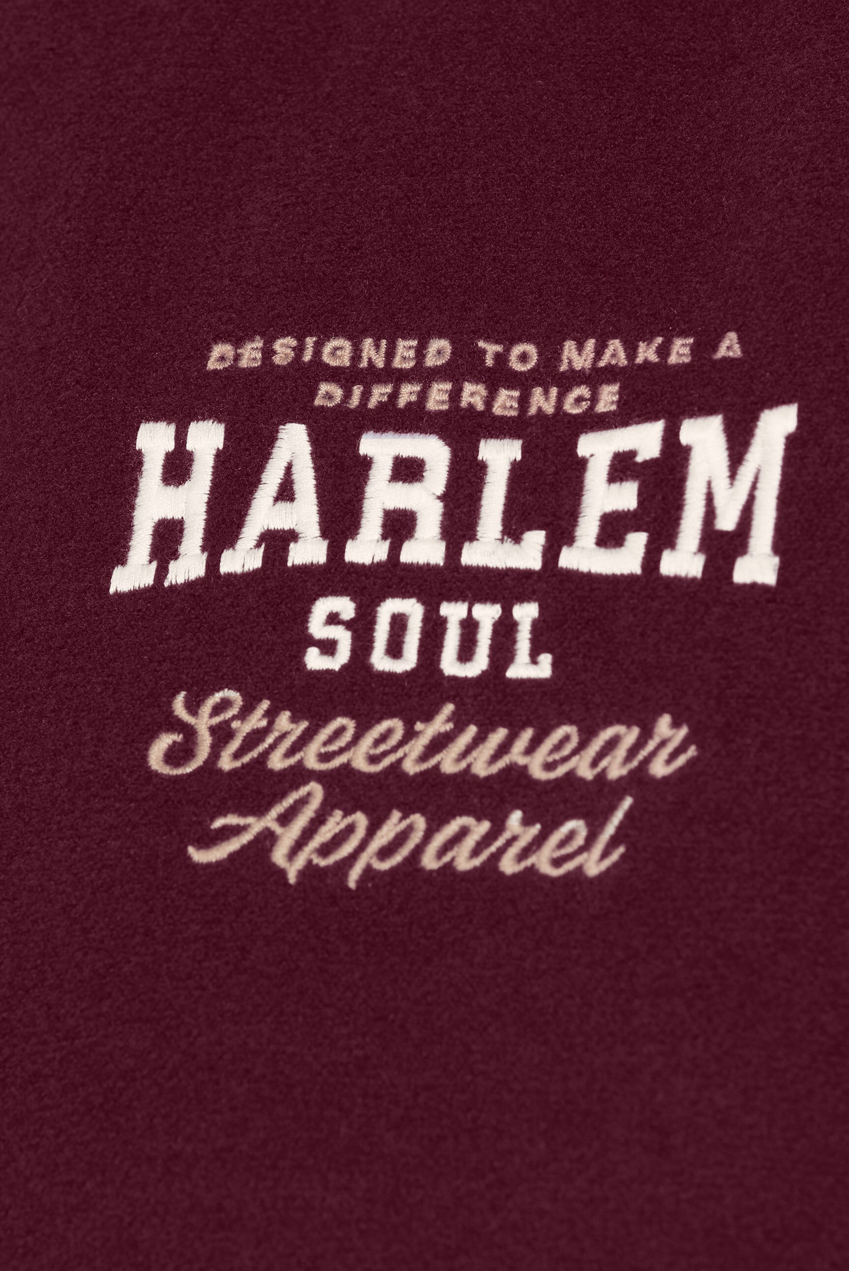 Harlem Soul Collegejacke ohne Kapuze mit Stickerei