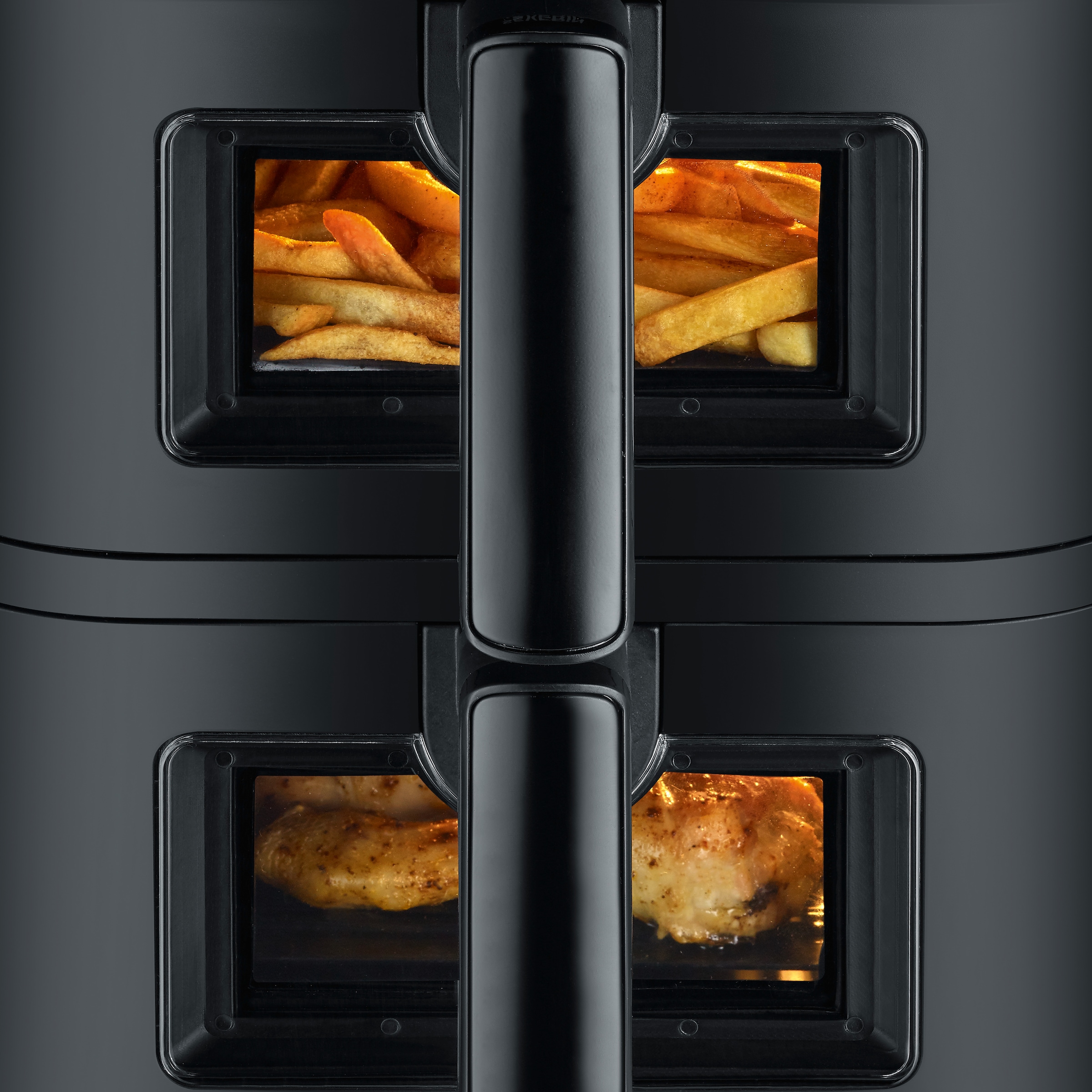 Severin Heißluftfritteuse »Severin S-Fry Duo Stack, FR 2468« 2800 W 2 Kammern, XXL-Doppelstock Airfryer, 11l, schwarz, Touchbedienung