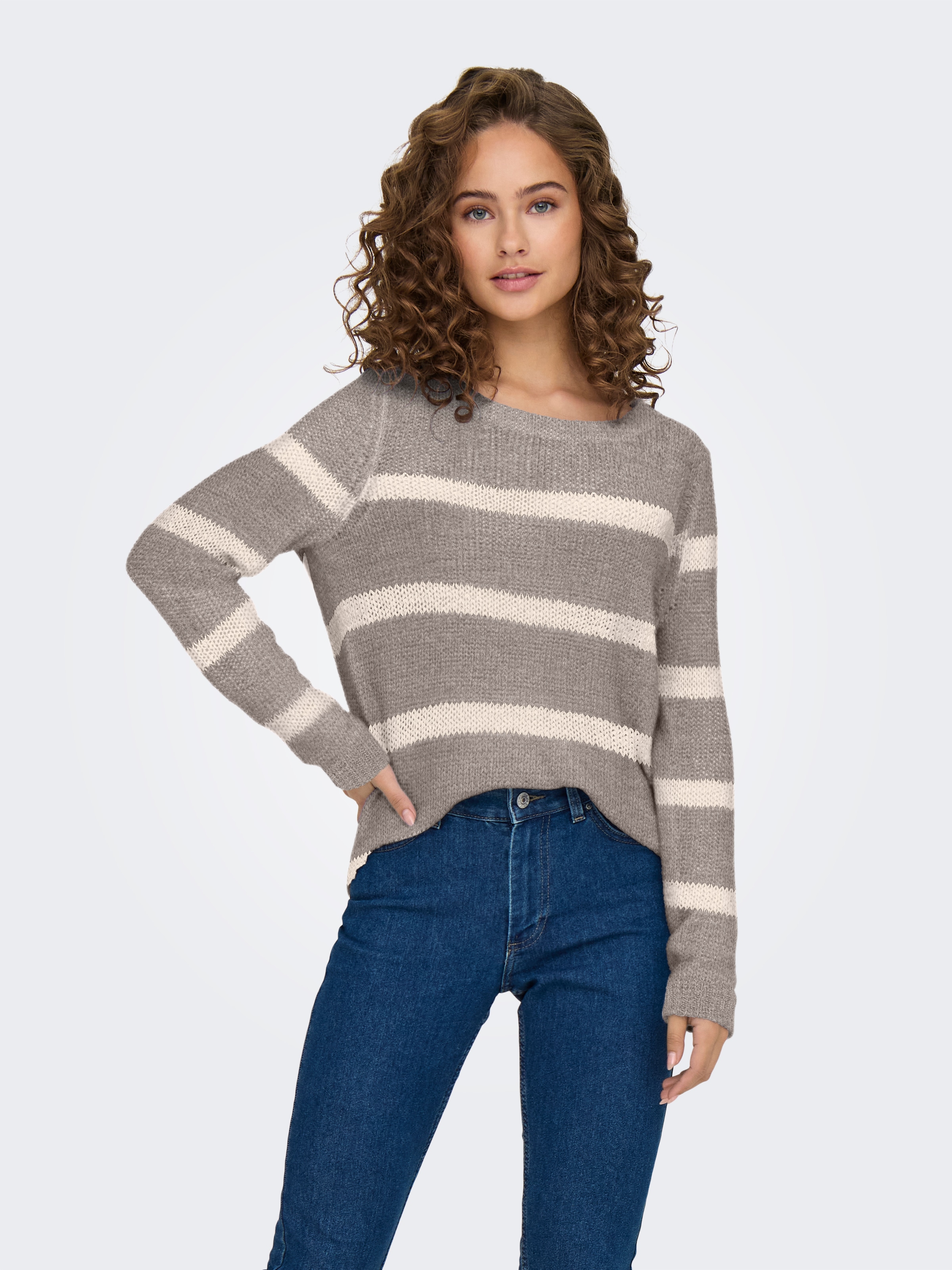 ONLY Strickpullover "ONLGEENA XO L/S PULLOVER KNT NOOS" mit Rundhalsausschn günstig online kaufen