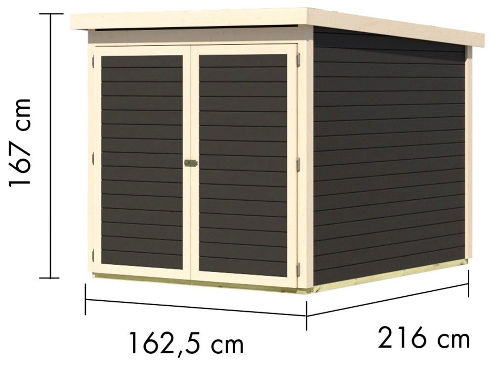 Karibu Fahrradbox »Fahrradgarage mit Einschub und Halterung für bis zu 3 Fahrräder«, in 2 Ausführungen, BxTxH: 162,5x216x167 cm