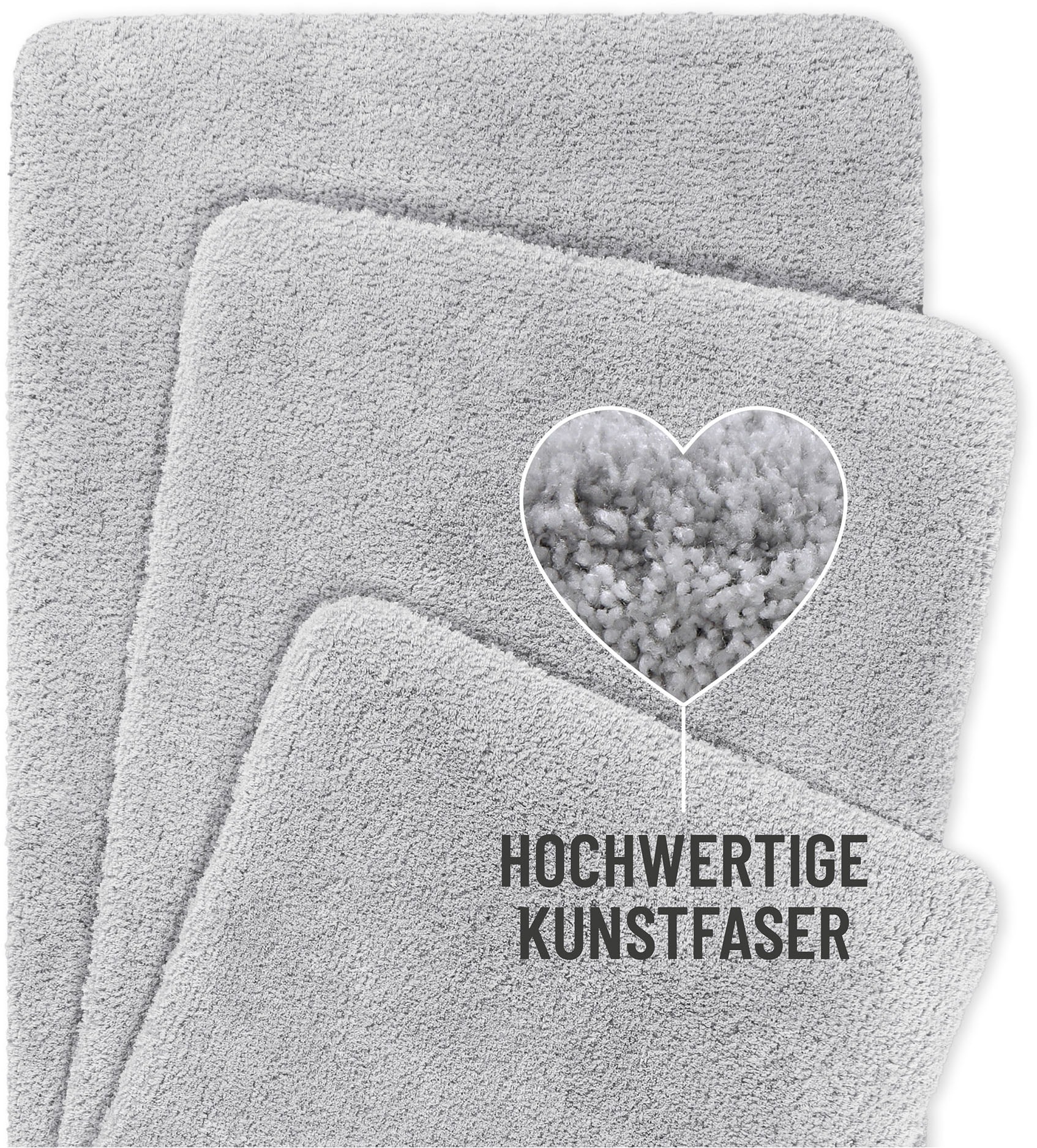Homie Living Badematte »Porto Azzurro«, rutschhemmend beschichtet, fußbodenheizungsgeeignet-schnell trocknend, Badteppich, uni, rechteckig & rund, waschbar, Badezimmerteppich