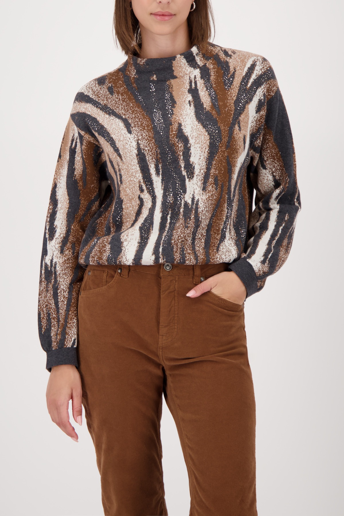 Monari Strickpullover Regular fit mit Rundhalsausschnitt günstig online kaufen