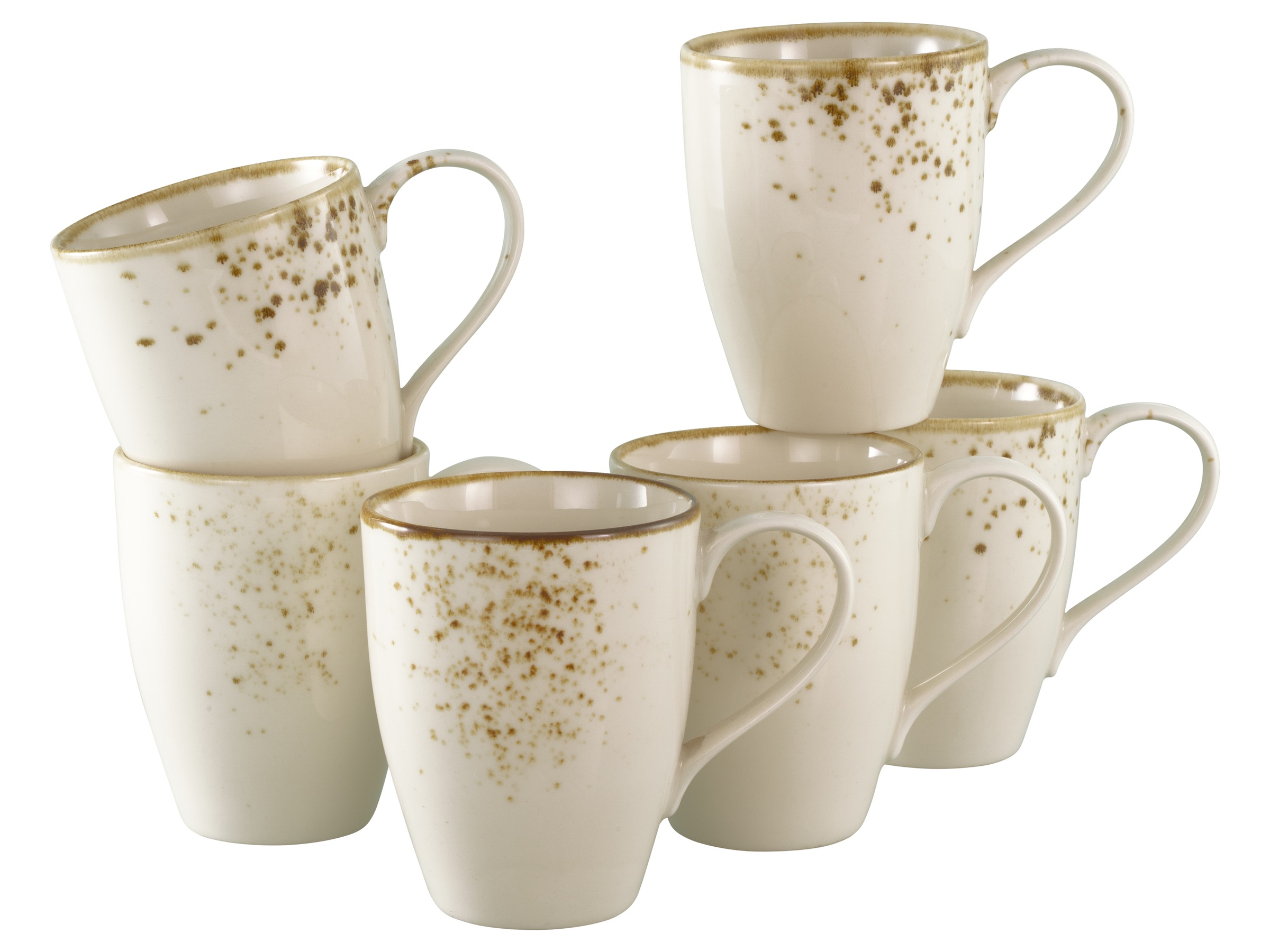 CREATABLE Becher "Nature Collection Creme, Kaffeebecher 6-tlg", Ø 8,5cm x 11cm, 300ml, 6beige, Trinkgefäße, Naturverbundenes Design, Einzigartige