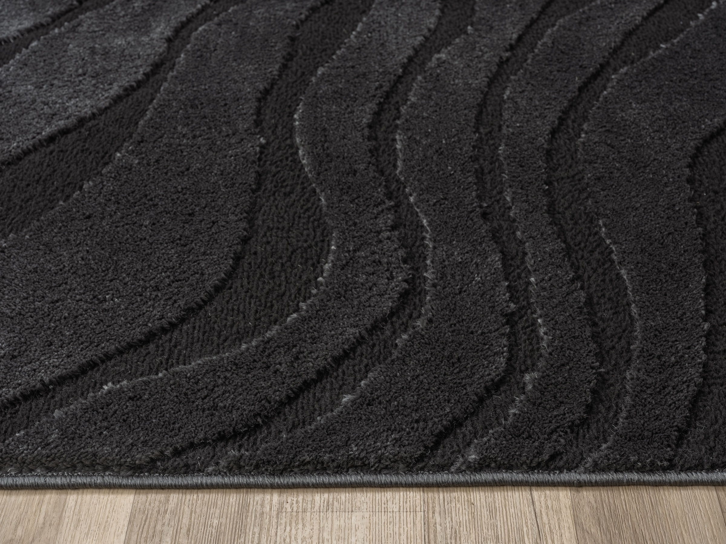 OTTO home Teppich »Benia, Hoch-Tief-Struktur« rechteckig 19 mm Höhe Wellen-Design, leichter Glanz, modern, Wohnzimmer, Schlafzimmer