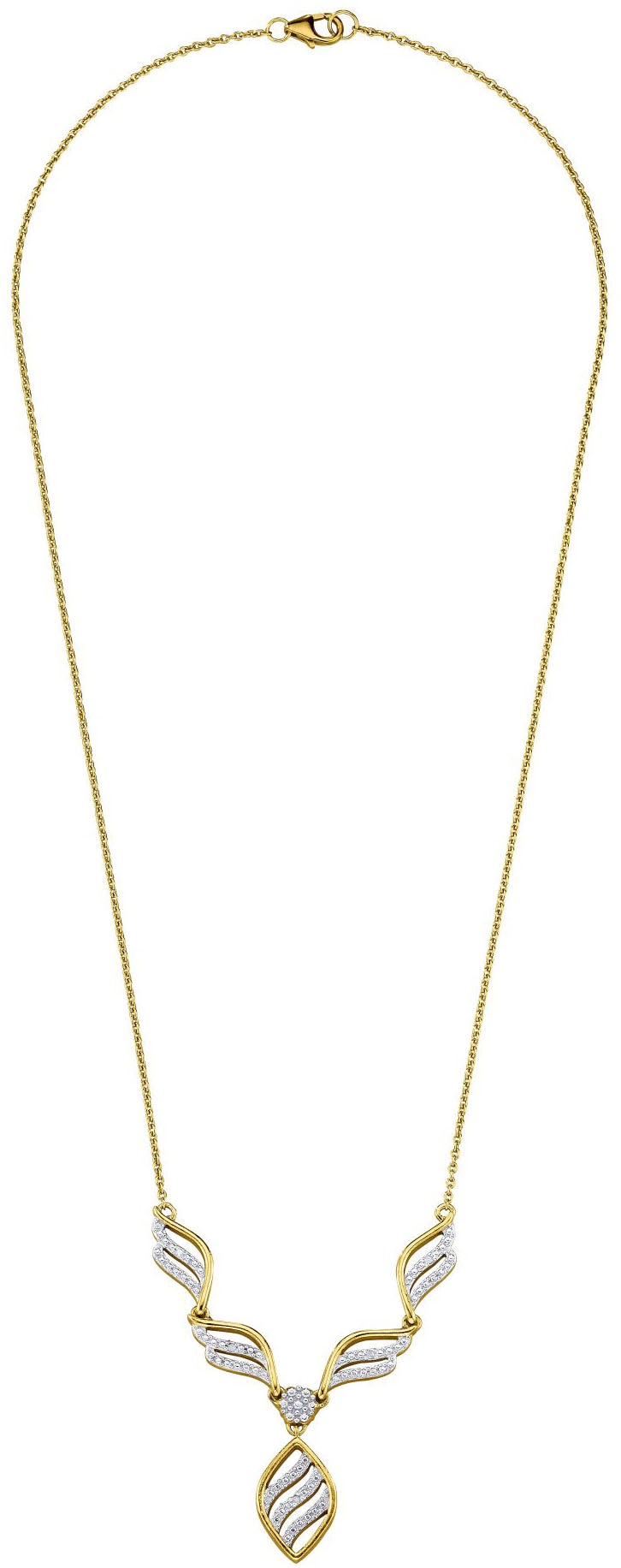 Firetti Kette mit Anhänger »Schmuck Geschenk Silber 925 Halsschmuck Kette Statement Blume Navette«, mit Diamanten