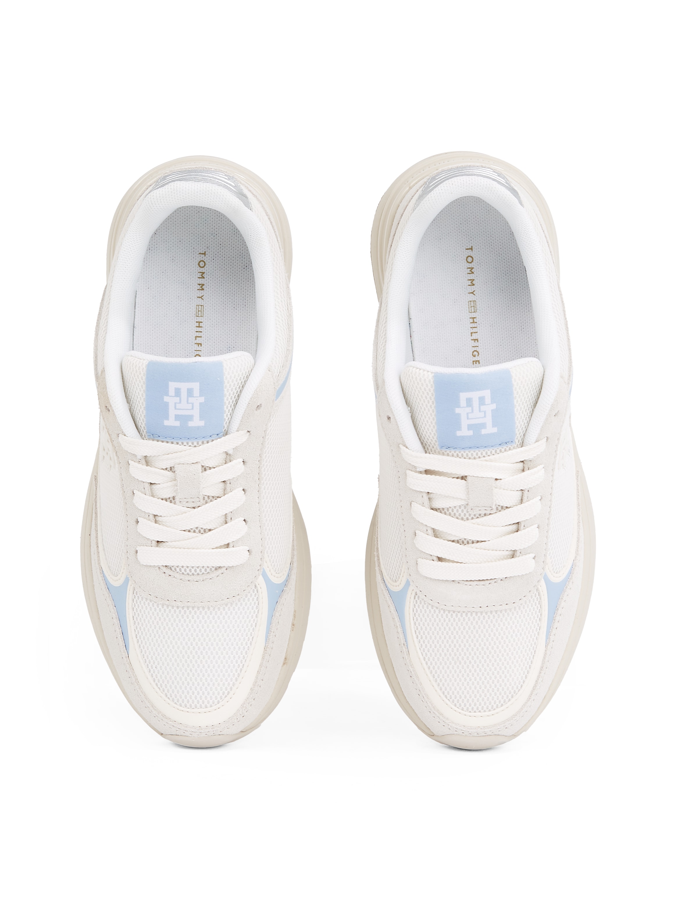 Tommy Hilfiger Keilsneaker »CASUAL FASHION RUNNER MIX«, Freitzeitschuh, Halbschuh, Schnürschuh im Kontrast-Look