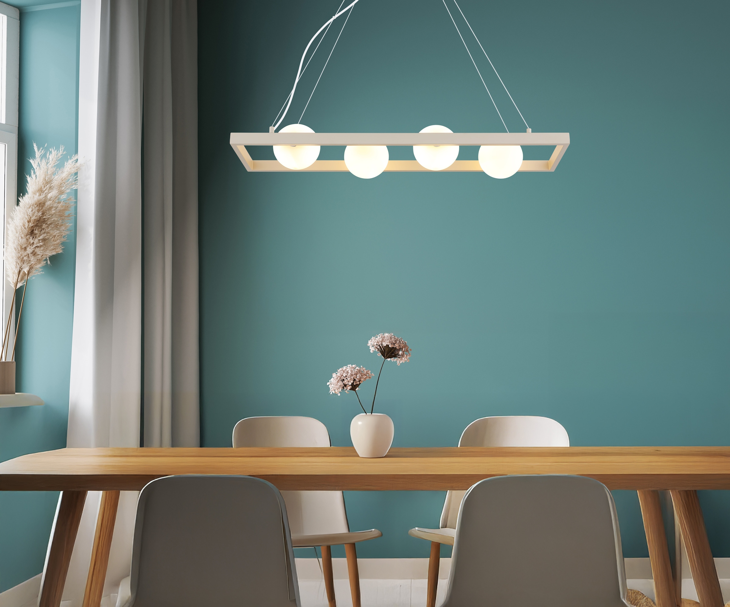 NOWA Hängeleuchte »NANDA« G9 1 Stk. Hängelampe,Sand,Esstisch,Esszimmer,Glaskugel opal,Wohnraum,modern