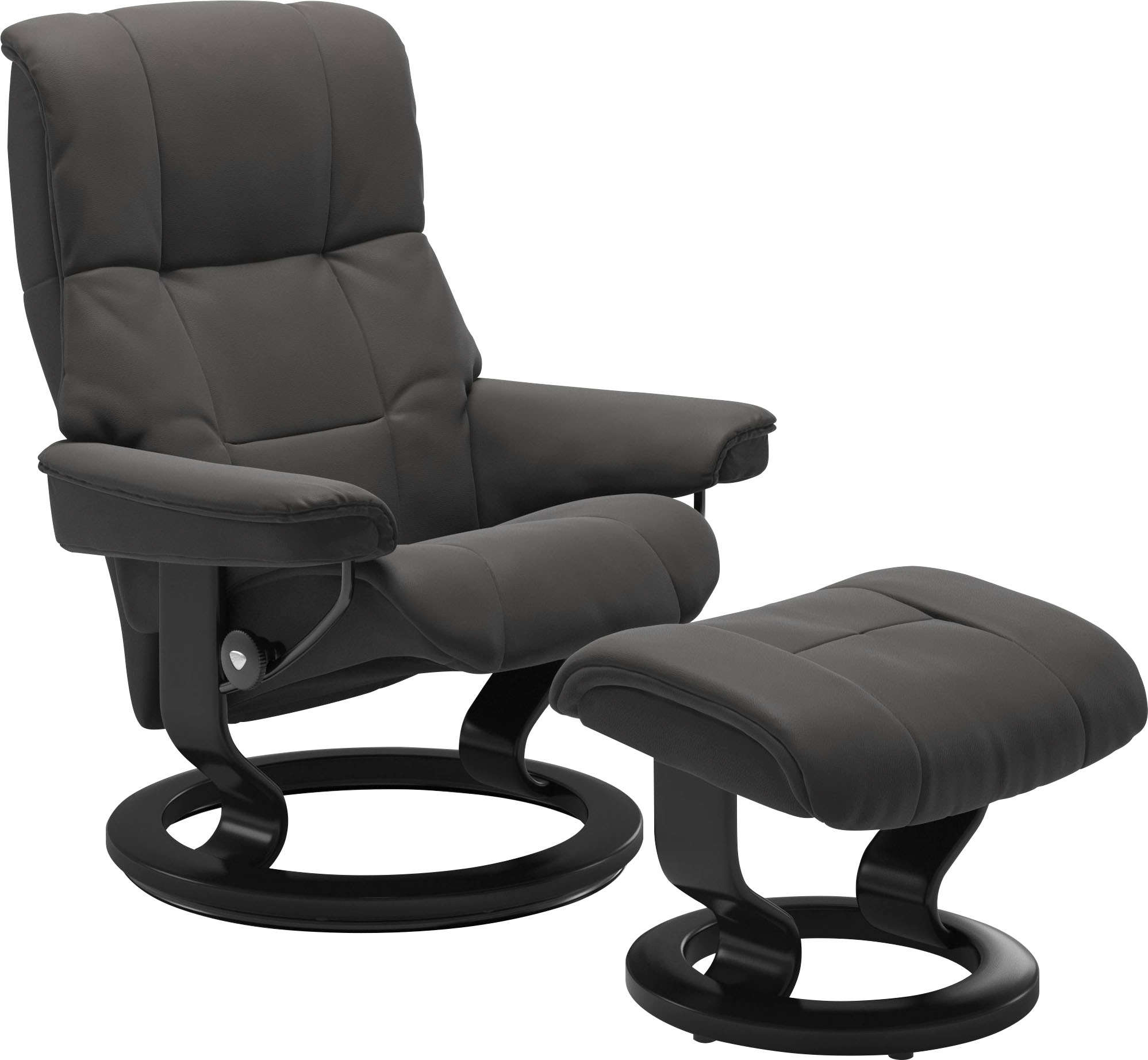 Relaxsessel STRESSLESS "Mayfair", grau (rock paloma), B:79cm H:101cm T:73cm, Leder BATICK: BATICK ist ein leicht korrigiertes, durchgefärbtes und genarbtes Möbelleder, bei dem die meisten Unebenheiten und Spuren in der Regel entfernt wurden.;Leder PALOMA: