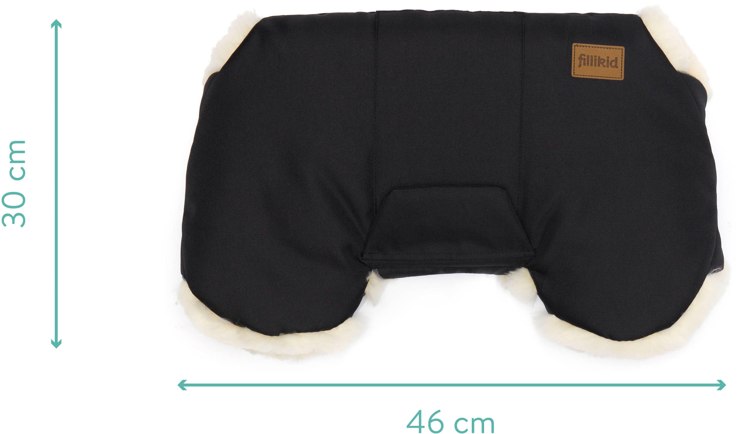 Fillikid Kinderwagen-Handwärmer »Nyby, schwarz«, mit Lammfell
