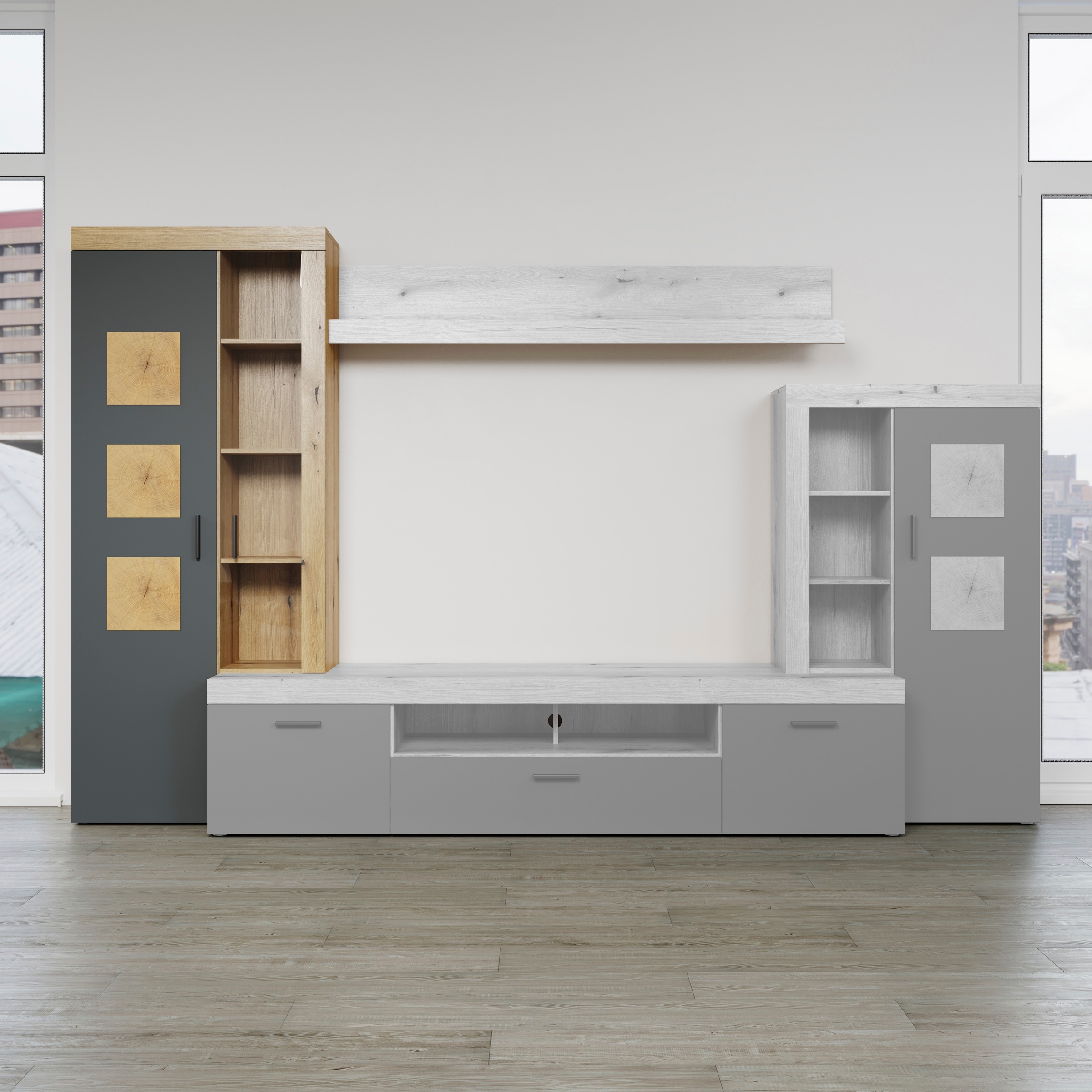 Home affaire Stauraumvitrine "Ghent" Packung, 1 Stk. tlg. Mit Hirnholzappli günstig online kaufen