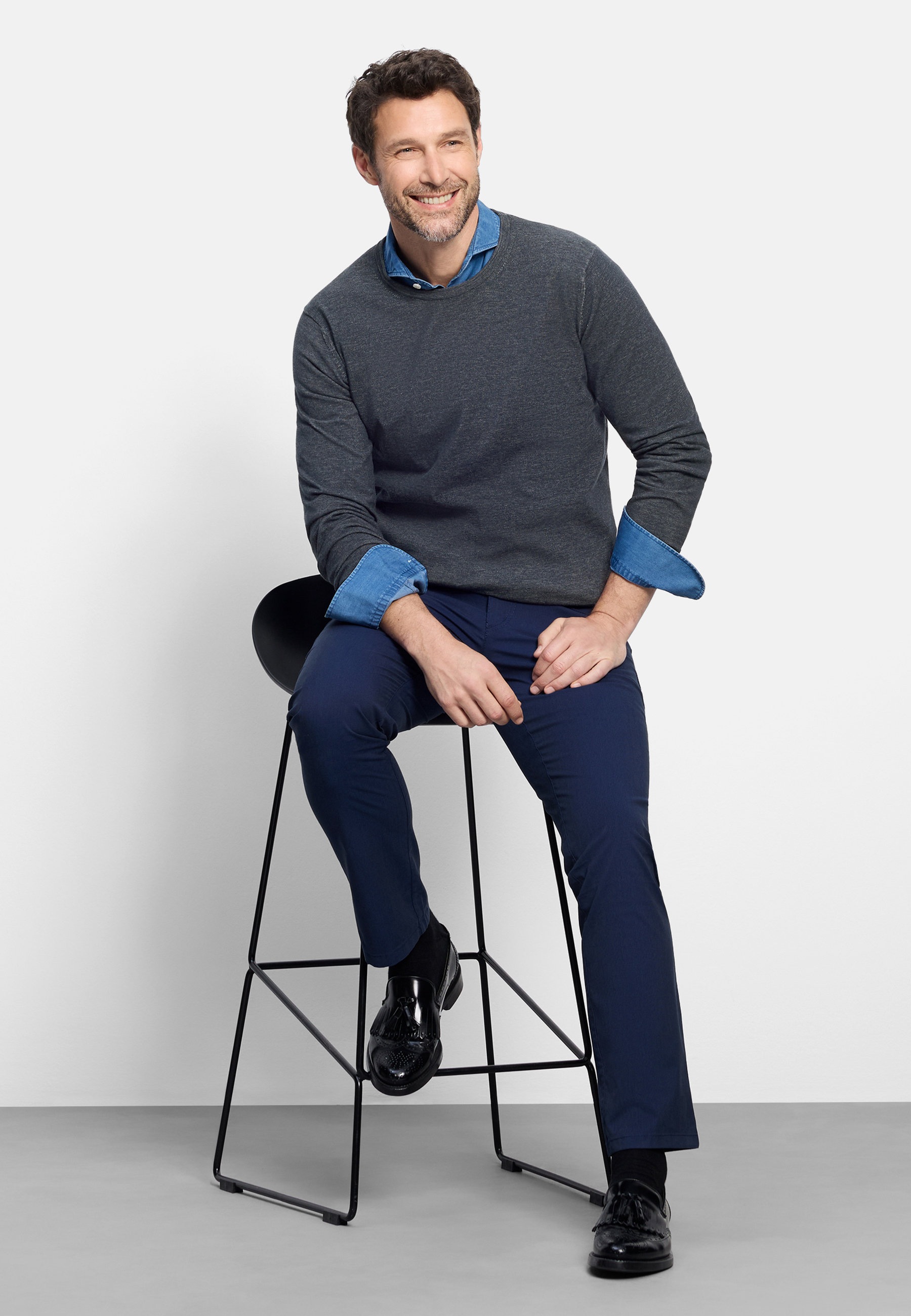 OLYMP Casual Knit Sweater Men Navy M 5