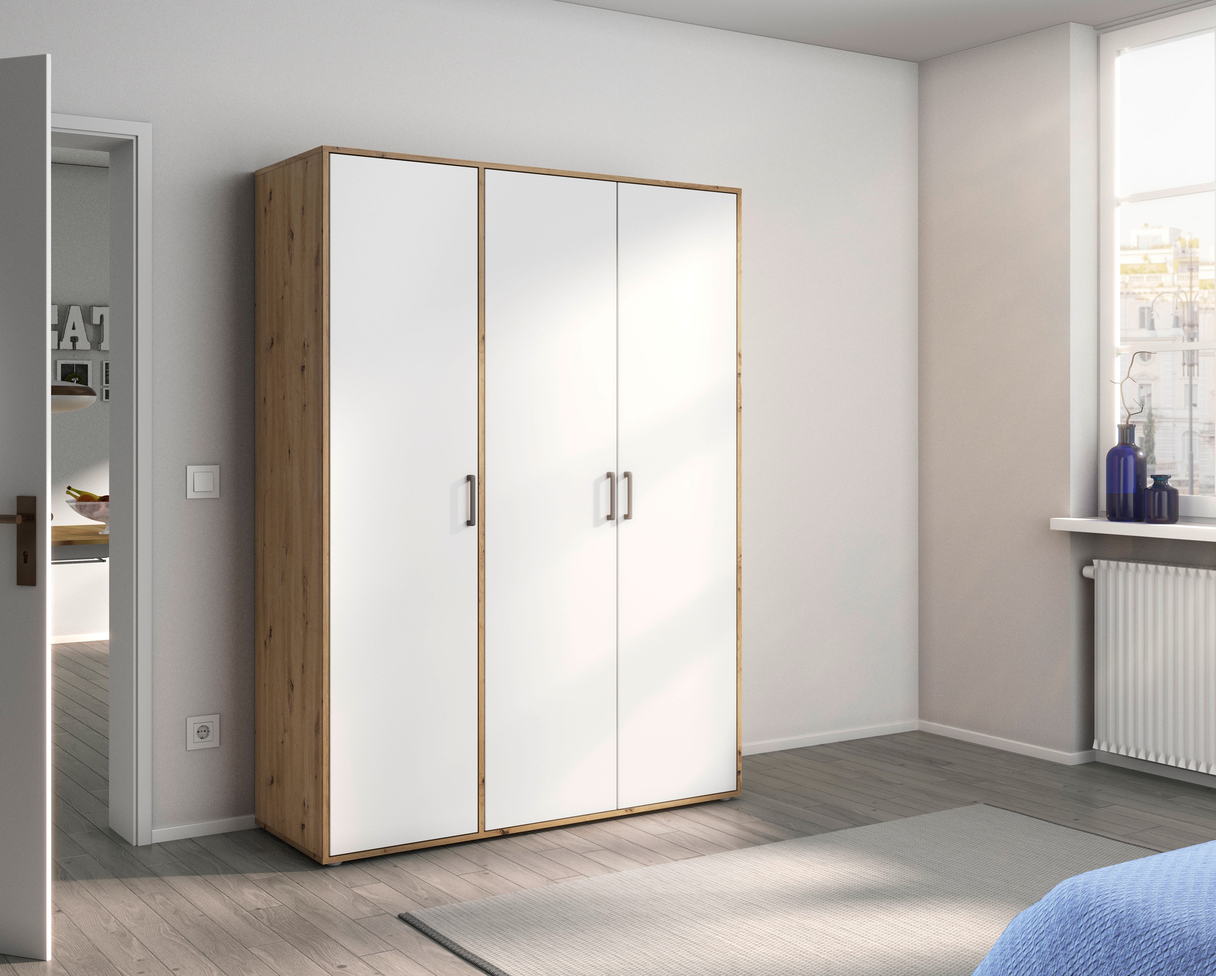 rauch Kleiderschrank »VOYAGER Garderobe Wäscheschrank TOPSELLER Schlafzimmer«, (in 3 verschiedenen Ausstattungen BASIC/CLASSIC/PREMIUM), Schrank mit modernen Griffen in viel Stauraum MADE IN GERMANY