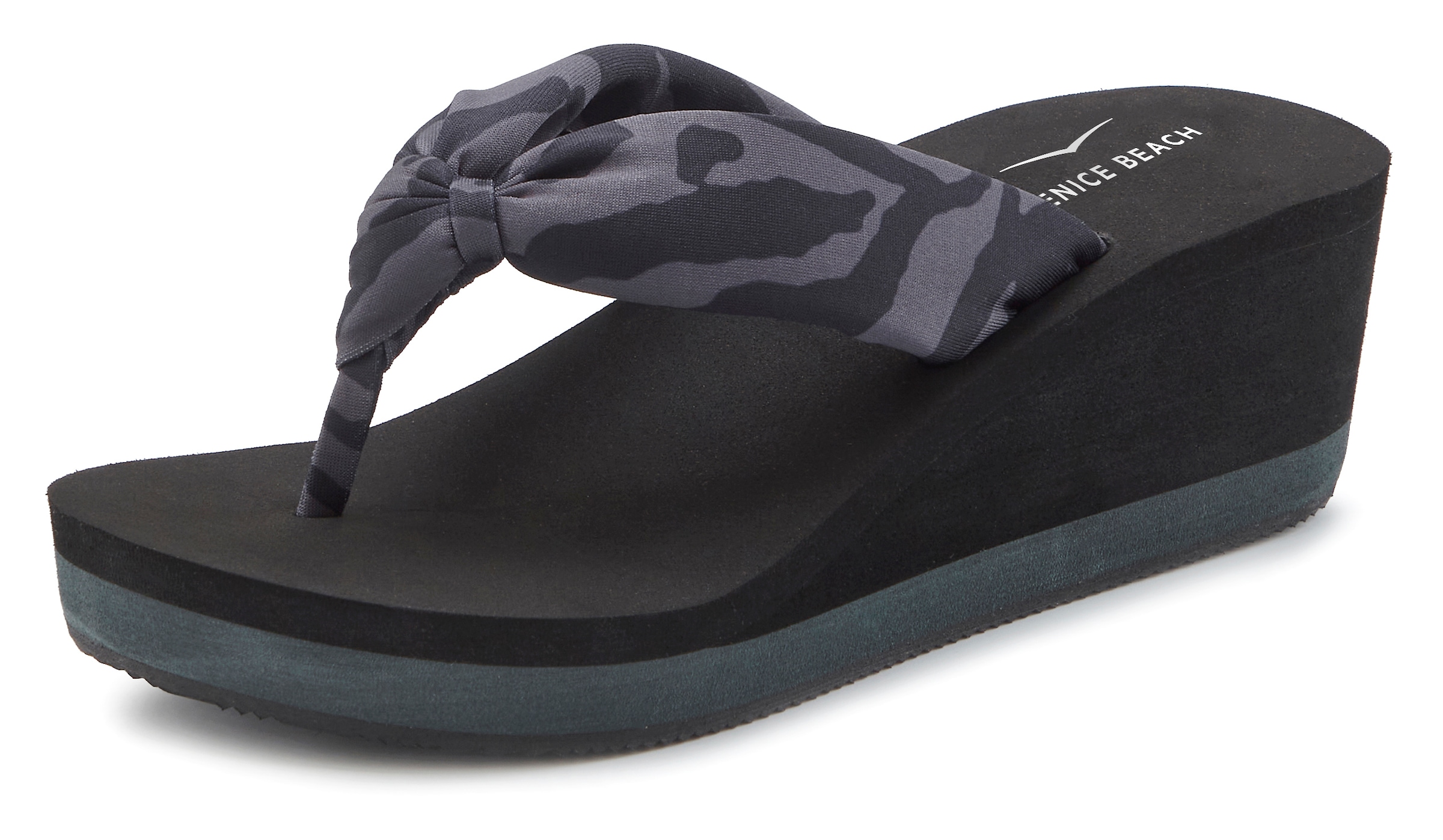 Venice Beach Zehentrenner, Sandale, Pantolette, Badeschuh mit Keilabsatz VEGAN