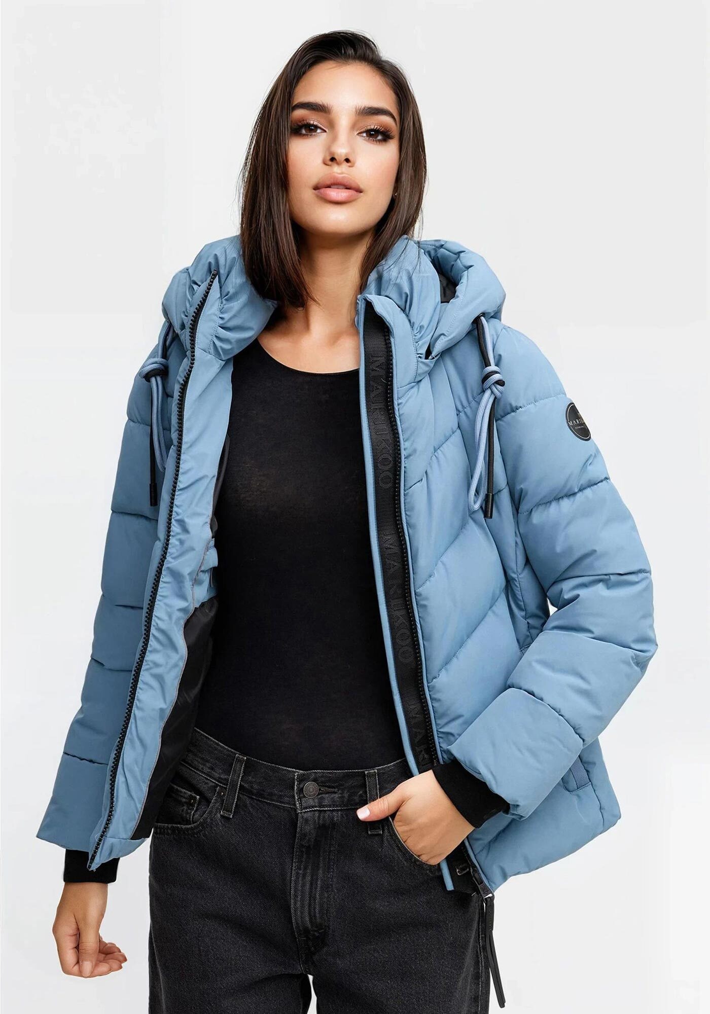 Marikoo Winterjacke "Sahnemausii", mit abnehmbarer Kapuze und hohem Kragen günstig online kaufen