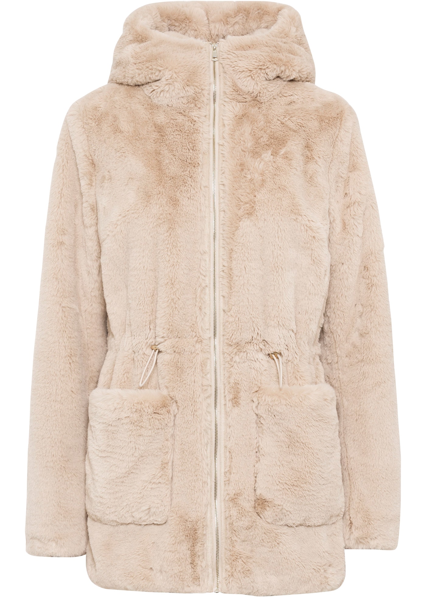 bonprix Fellimitatjacke mit Kapuze