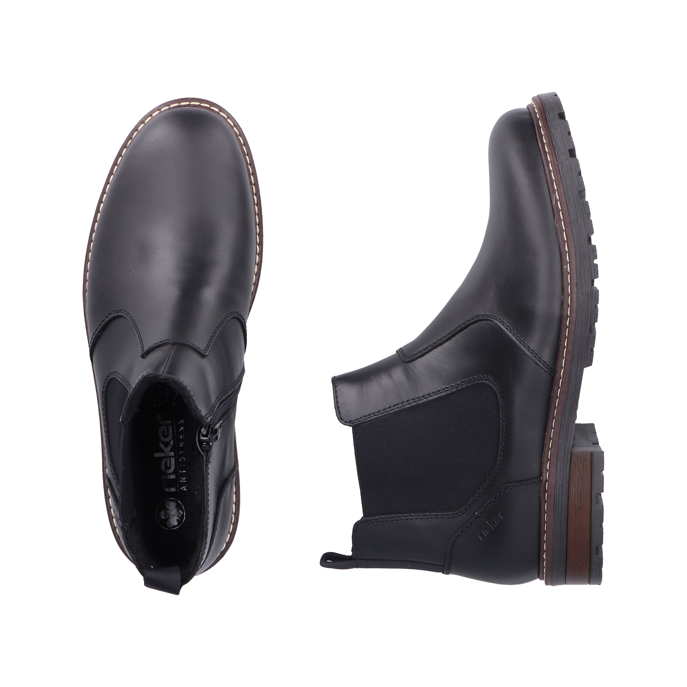 Rieker Chelseaboots, Stiefelette, Casual-Boots mit kontrastfarbener Rahmennaht