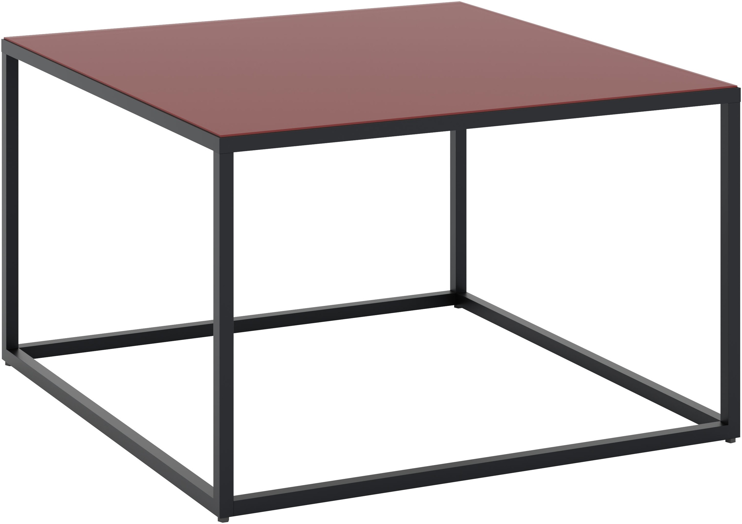 Couchtisch "Reno", graphit schwarz, glas bordeauxrot glanz, graphit schwarz, glas bordeauxrot glanz, B:80cm H:50cm T:80cm, SET ONE BY MUSTERRING, Tische, Couchtisch, Maße (BxHxT in cm) 80 x 50 x 80