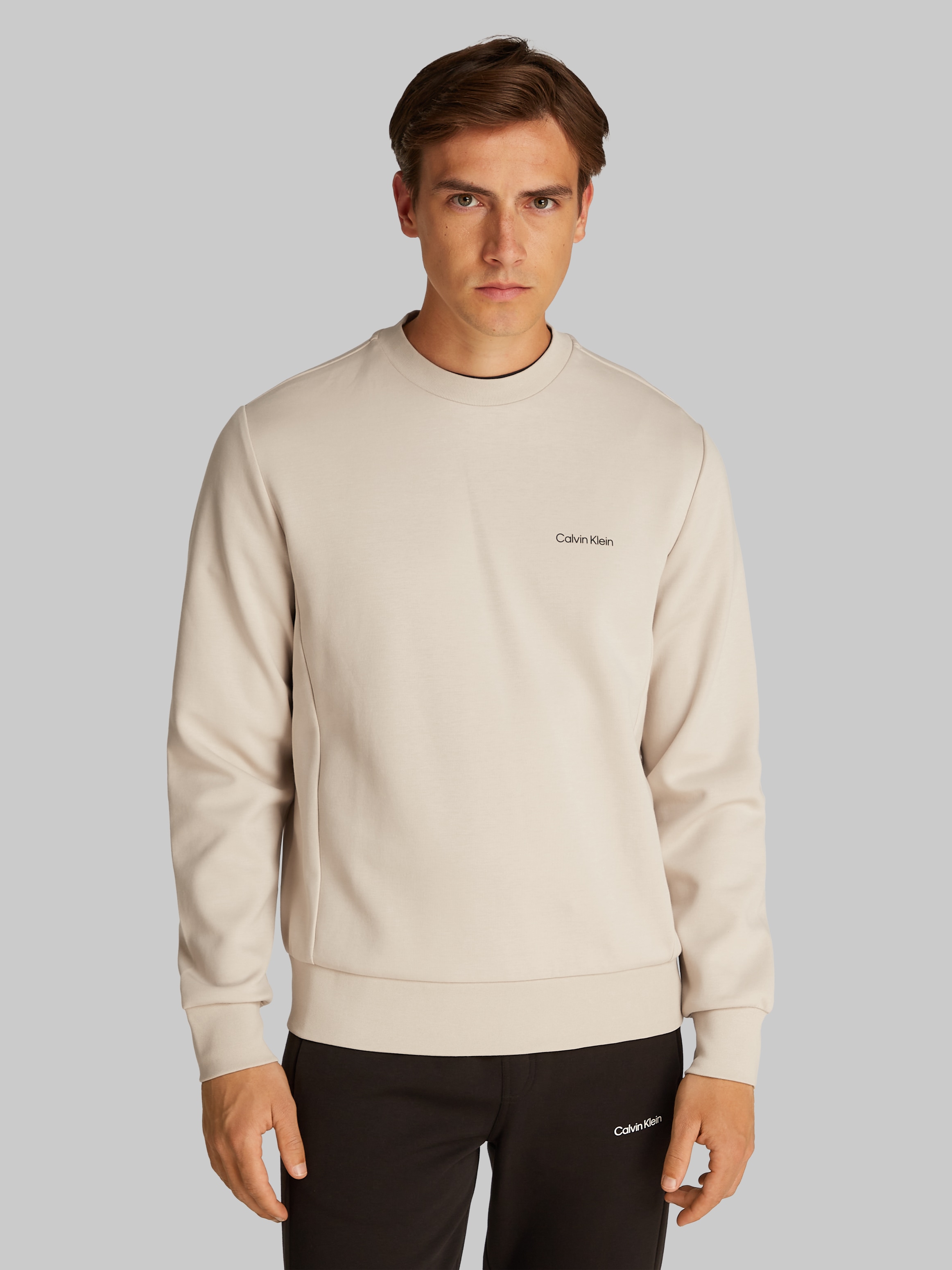 Calvin Klein Sweatshirt »MICRO LOGO REPREVE SWEATSHIRT«, mit halsnahmen Rundhalsausschnitt