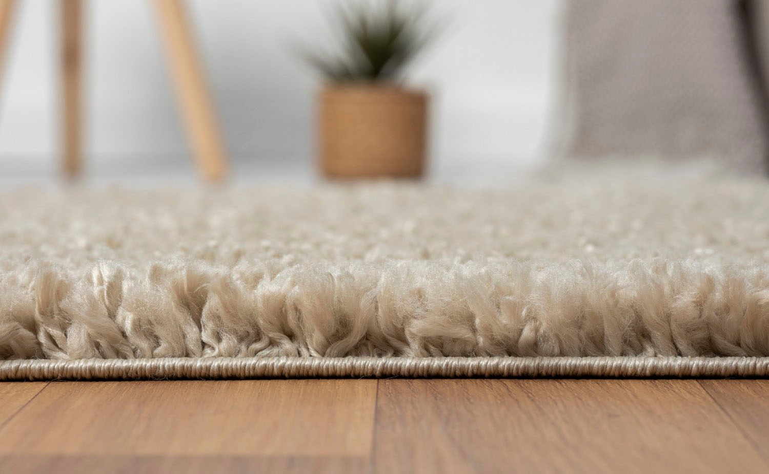 Myflair Möbel & Accessoires Hochflor-Bettumrandung »My Shaggy«, (3 tlg.), Shaggy, Uni-Farben, leicht glänzend, extra flauschig, Läufer-Set