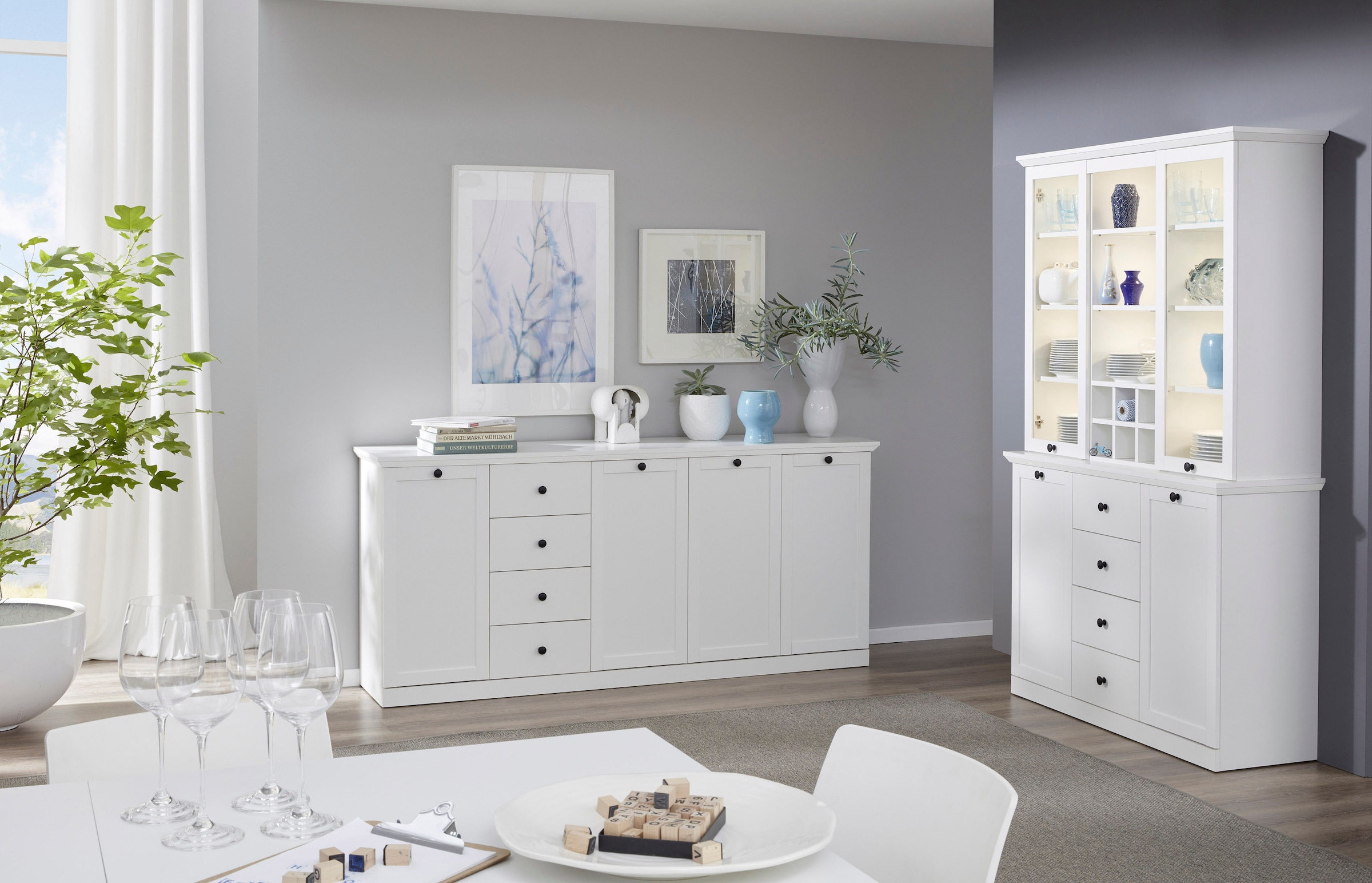 Home affaire Sideboard »Örebro« Kommode, zeitloser Landhausstil, mit Vollauszug
