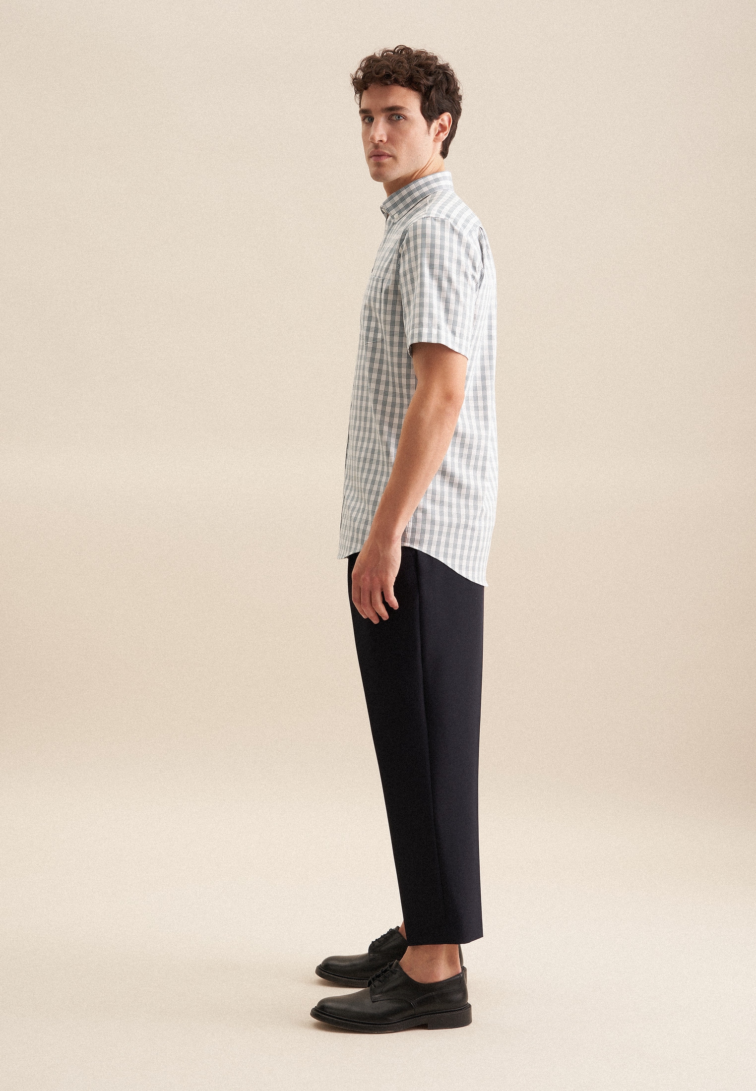 seidensticker Businesshemd »Regular«, Regular Kurzarm Button-Down-Kragen Karo