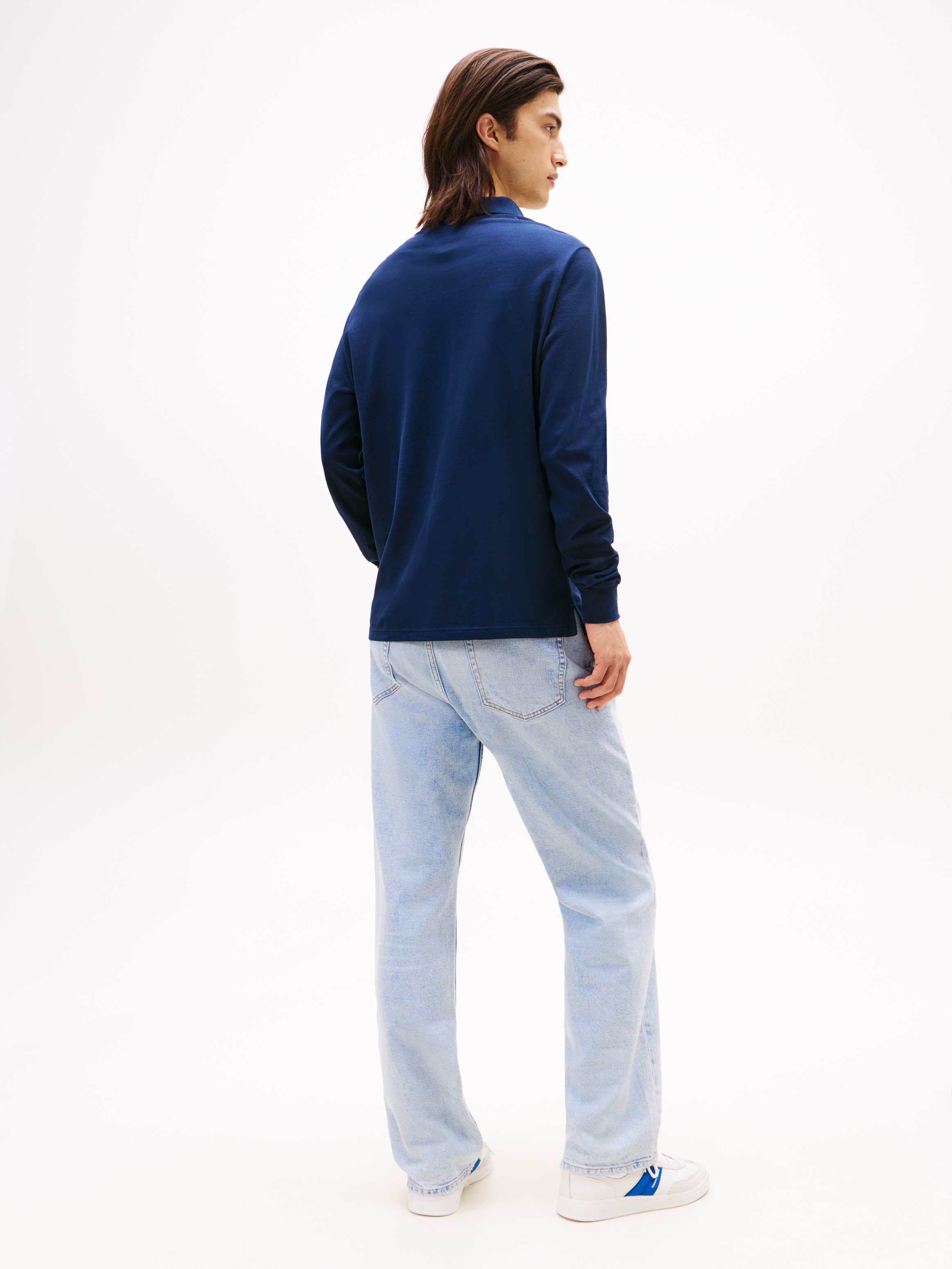 Tommy Jeans Poloshirt »TJM SLIM PLACKET POLO LS EXT«, mit Logostickerei