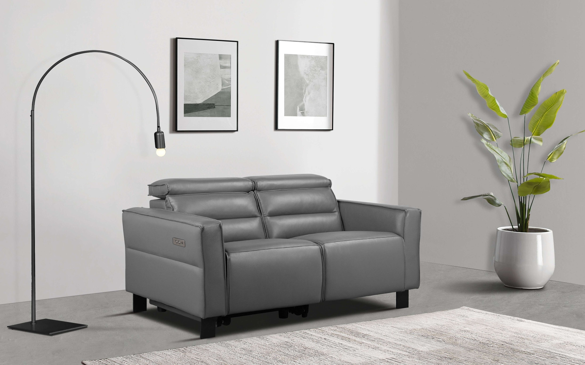 Places of Style 2-Sitzer »Carpari, 162 cm, mit manueller od. elektrischer Relaxfunktion«, (USB A/C), sowie Kopfteilverstellung