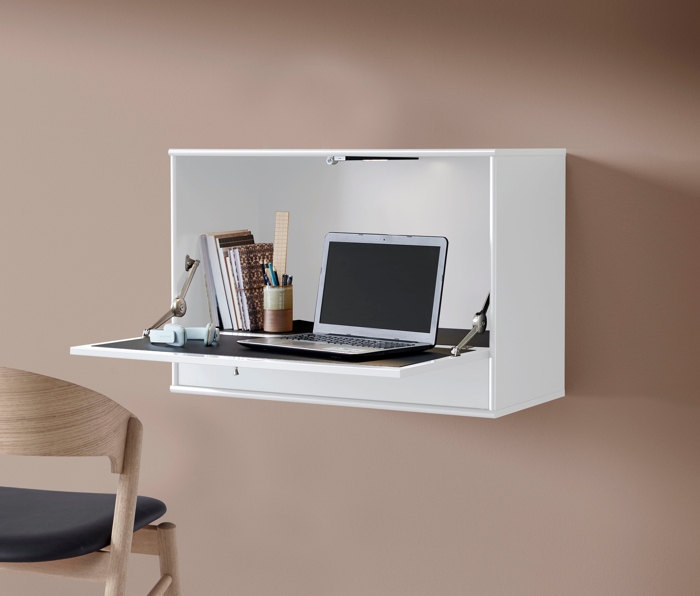 Hammel Furniture "Mistral Bürotisch, Arbeitstisch, Tisch, Computertisch" mit LED Spot, B: 89 cm, Designmöbelserie