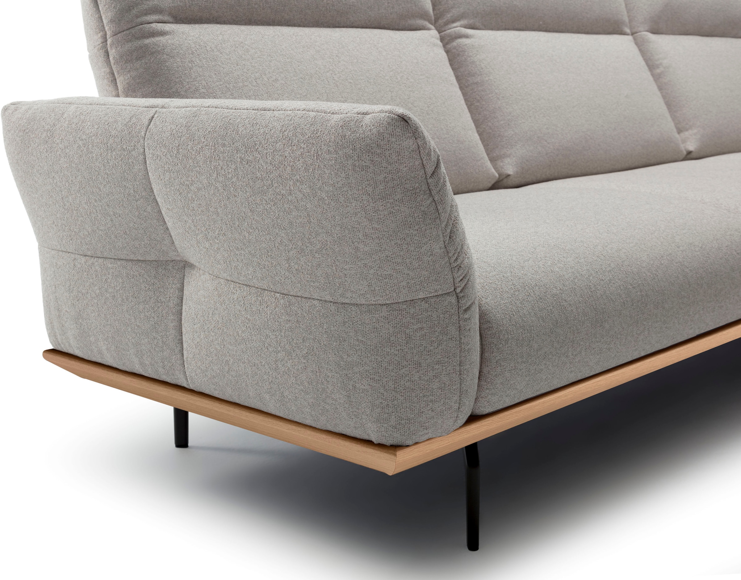Creation BY ROLF BENZ Ecksofa »CR.460«, Sockel in Eiche, Alugussfüße in umbragrau, Breite 298 cm
